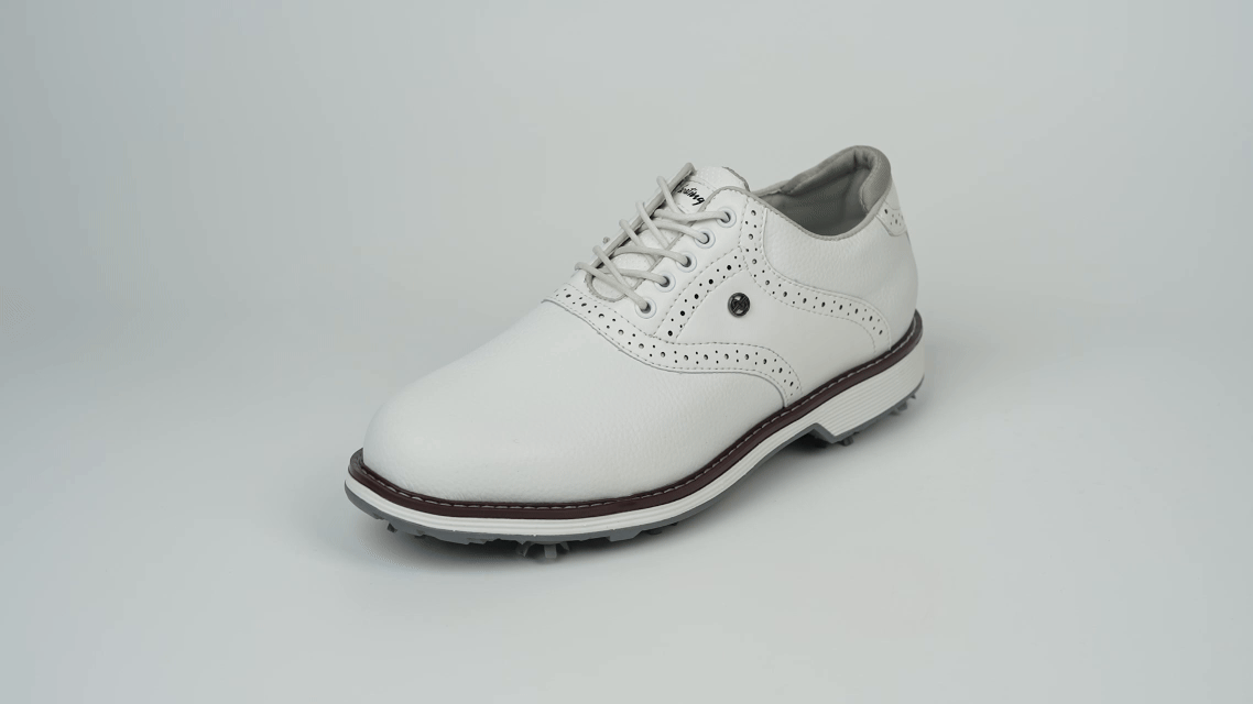 Goating Player G1 Men's Professional Spikes Golf Shoes / White