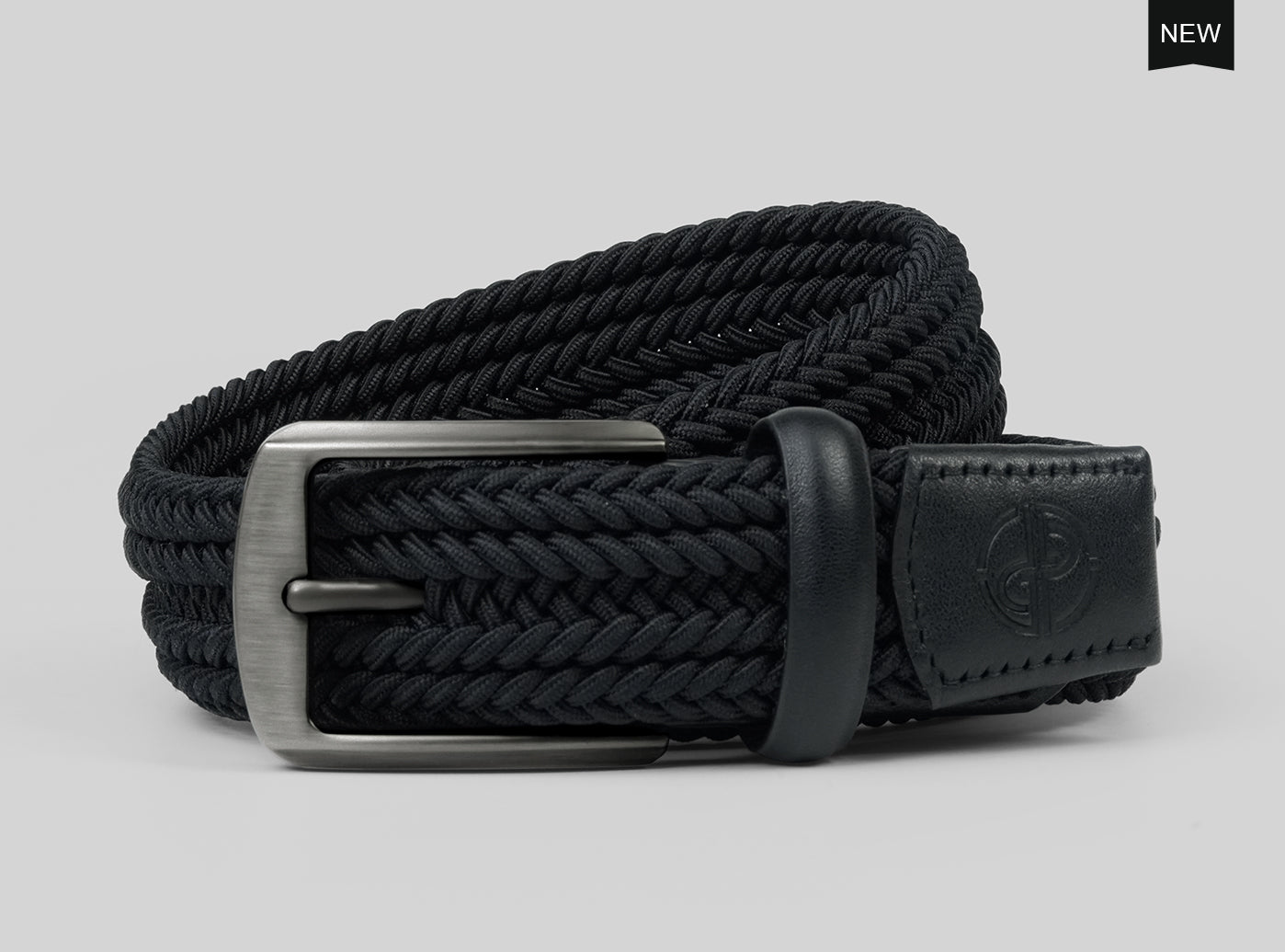 Goating Player Tour Woven Belt:10K Swing-Proof, No Holes Needed / Black