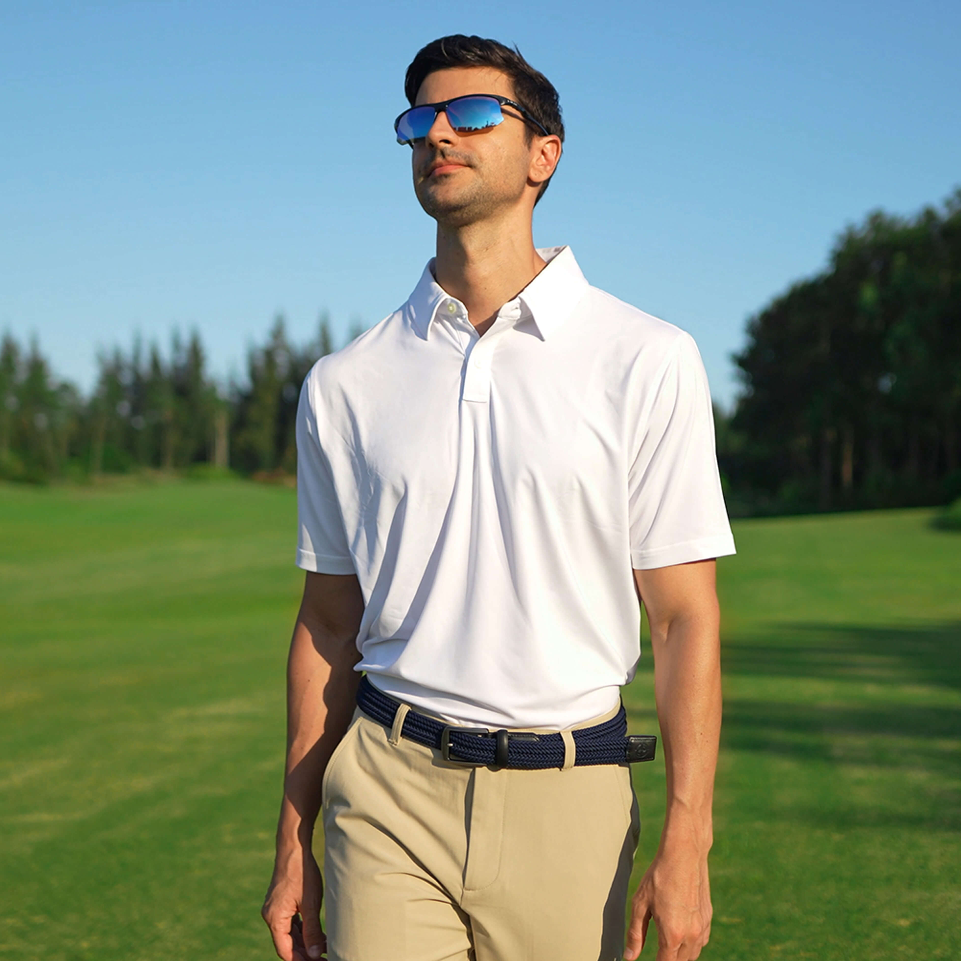 Tour Woven Belt:10K Swing-Proof, No Holes Needed / Navy