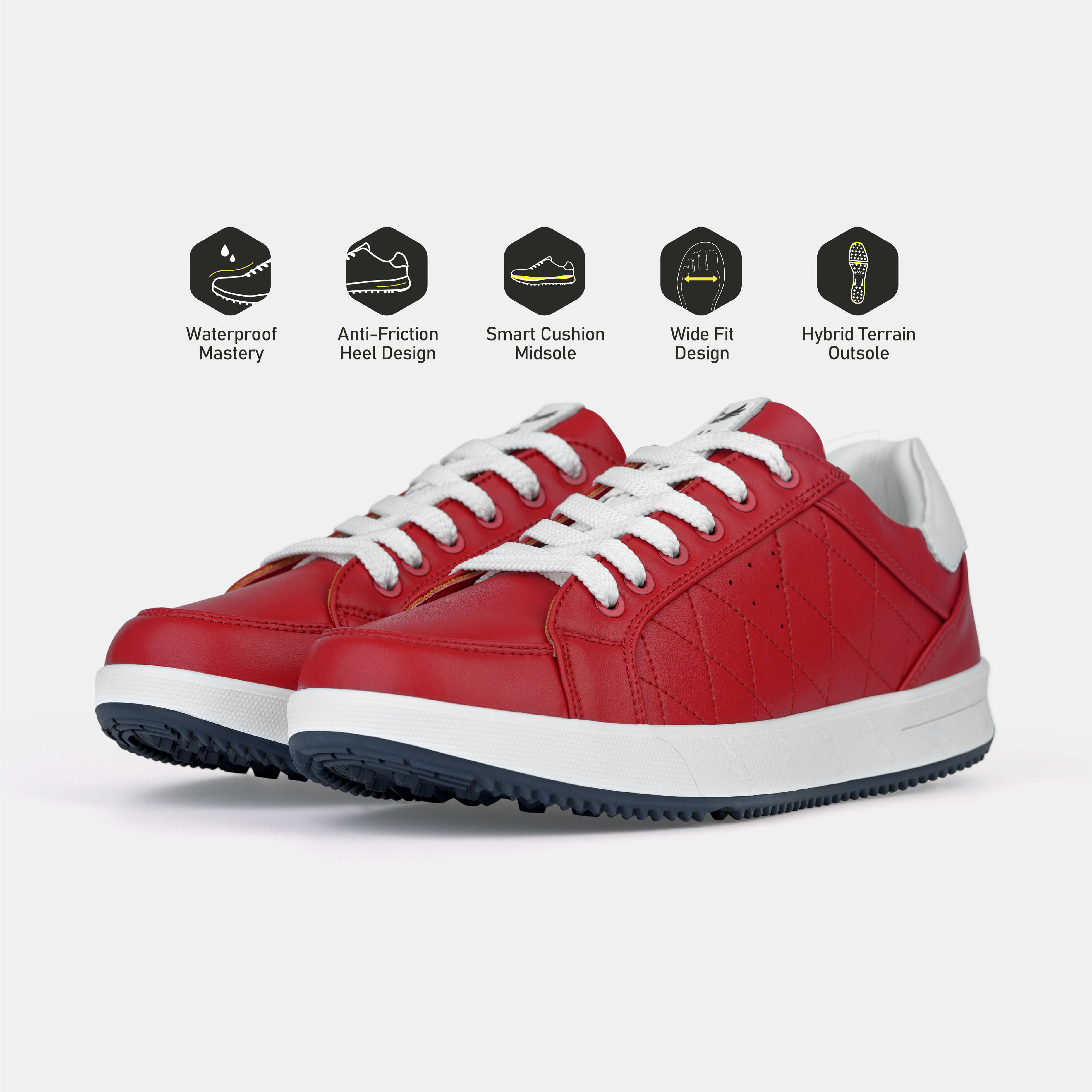 G2 Men's Professional Leather Golf Shoes / Red