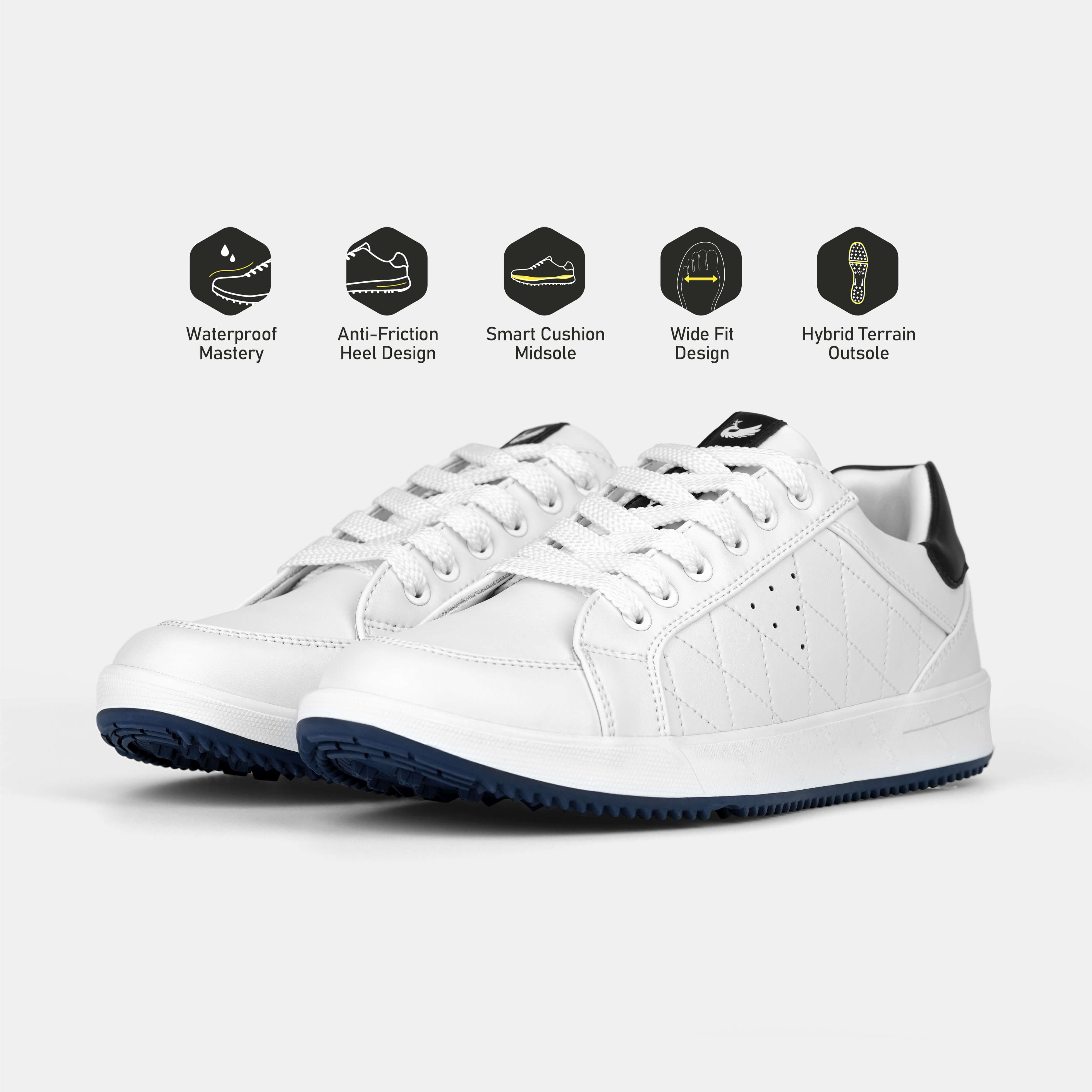 G2 Men's Professional Leather Golf Shoes / White