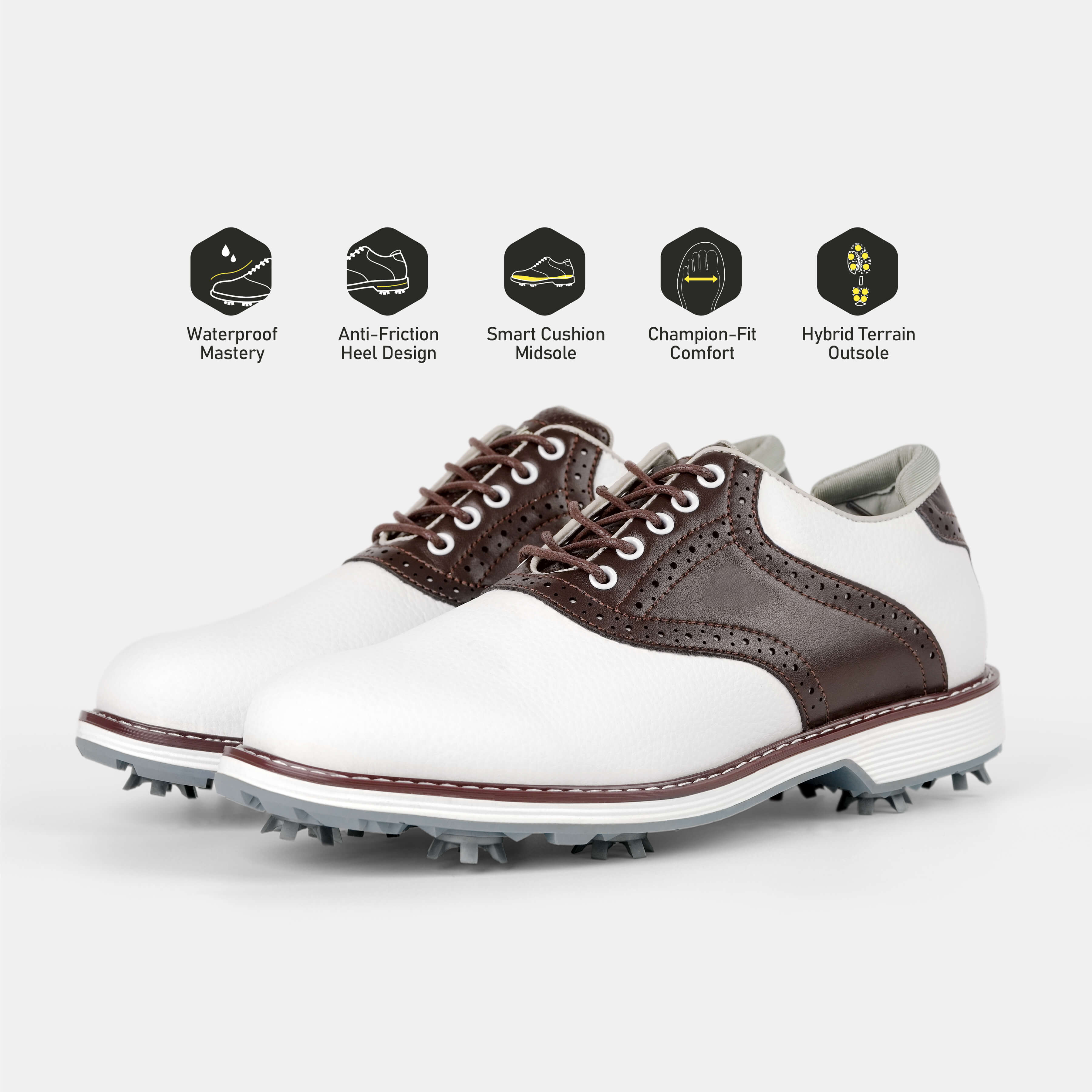 G1 Men's Professional Spikes Golf Shoes / Brown