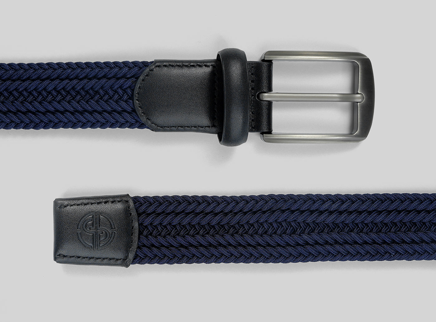 Goating Player Tour Woven Belt:10K Swing-Proof, No Holes Needed  / Navy