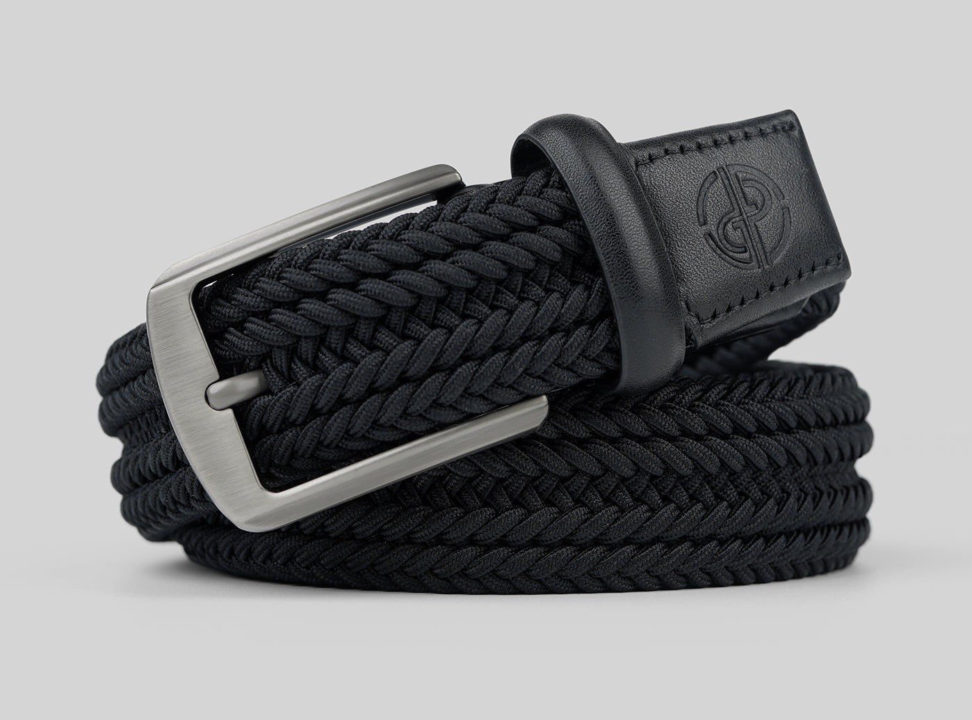 Goating Player Tour Woven Belt:10K Swing-Proof, No Holes Needed / Black