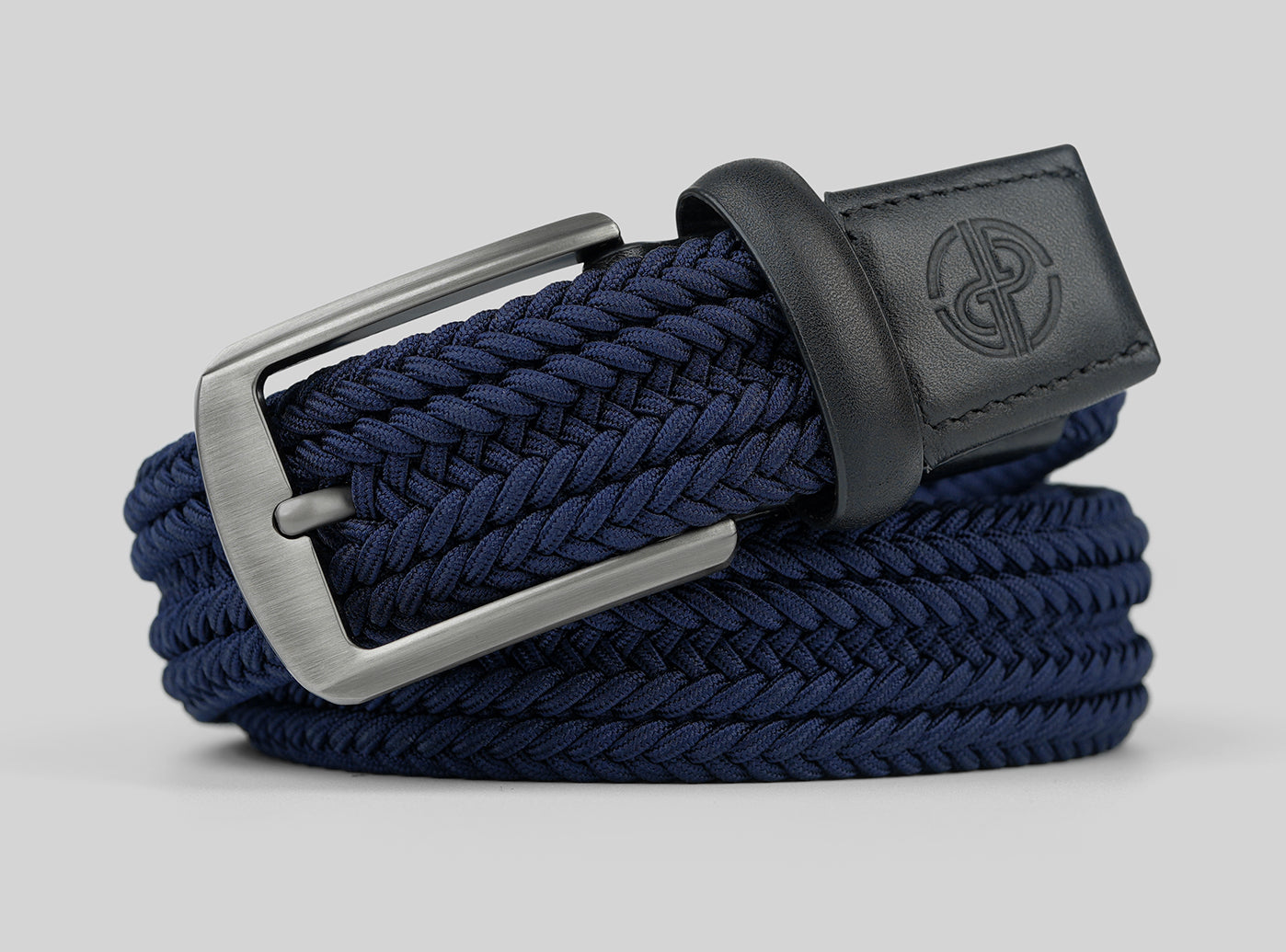 Goating Player Tour Woven Belt:10K Swing-Proof, No Holes Needed  / Navy