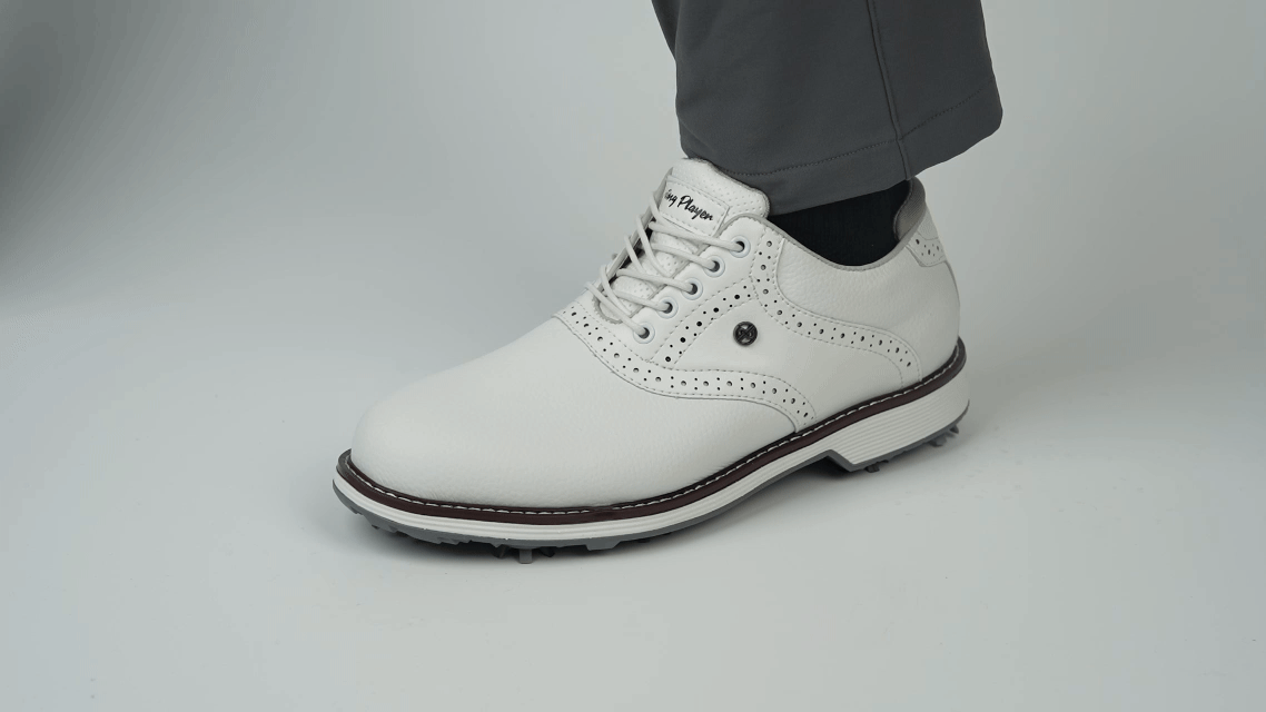 Goating Player G1 Men's Professional Spikes Golf Shoes / White