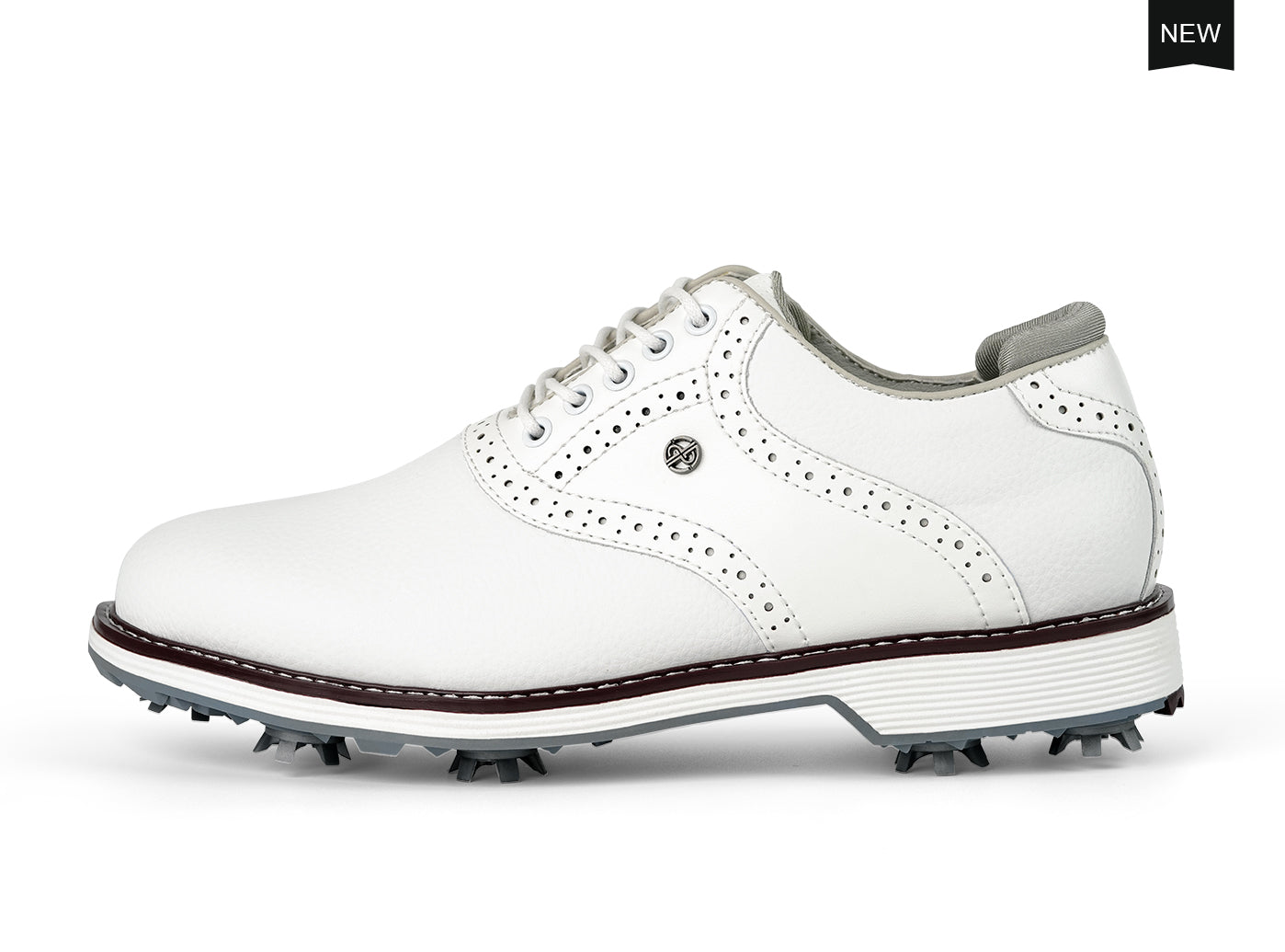 Goating Player G1 Men's Professional Spikes Golf Shoes / White