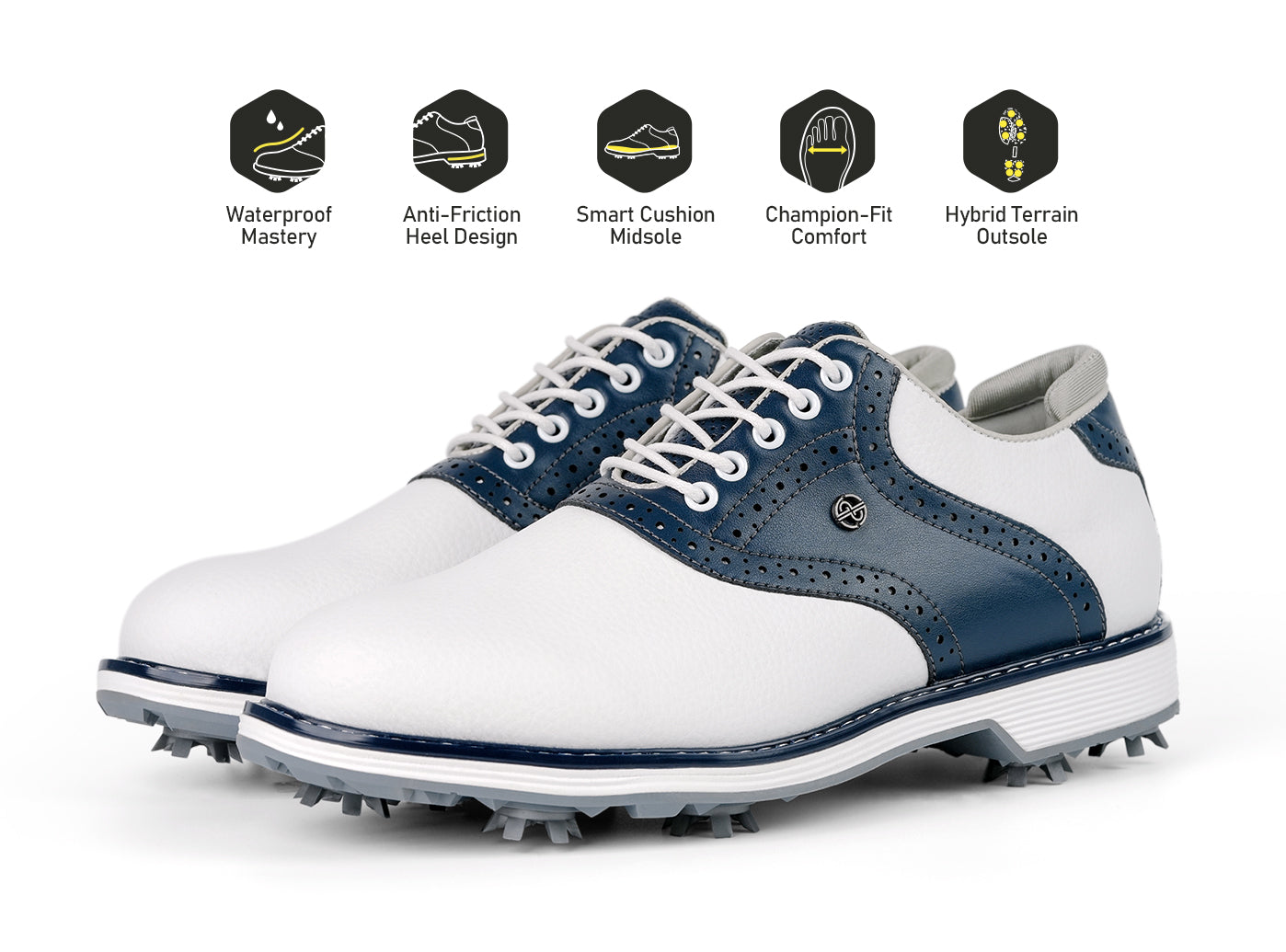 Goating Player G1 Men's Professional Spikes Golf Shoes / Blue