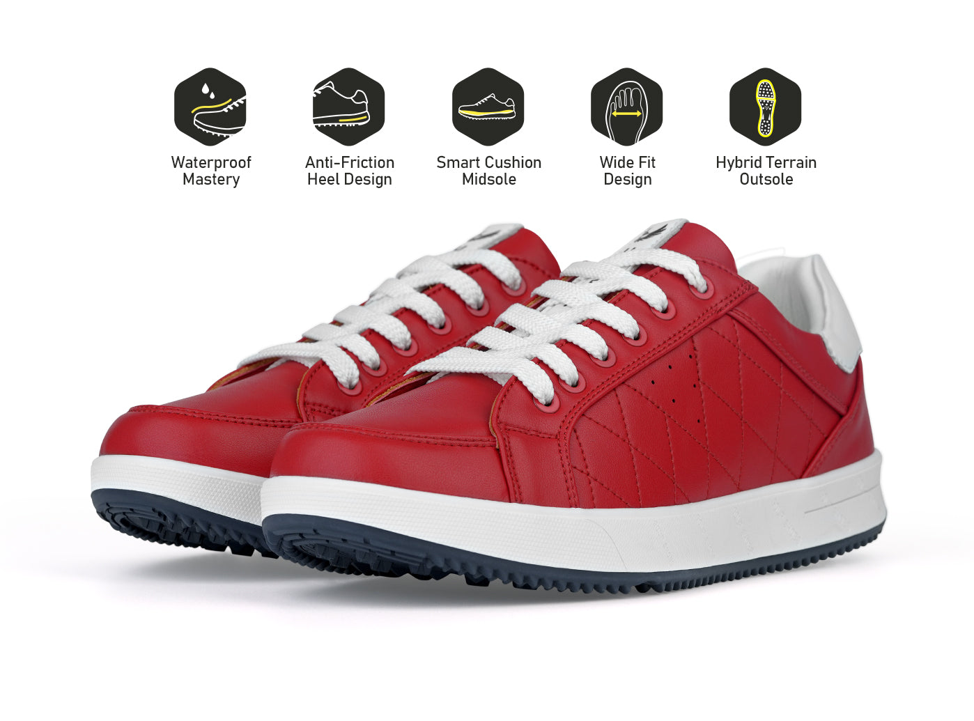 Goating Player G2 Men's Professional Leather Golf Shoes / Red