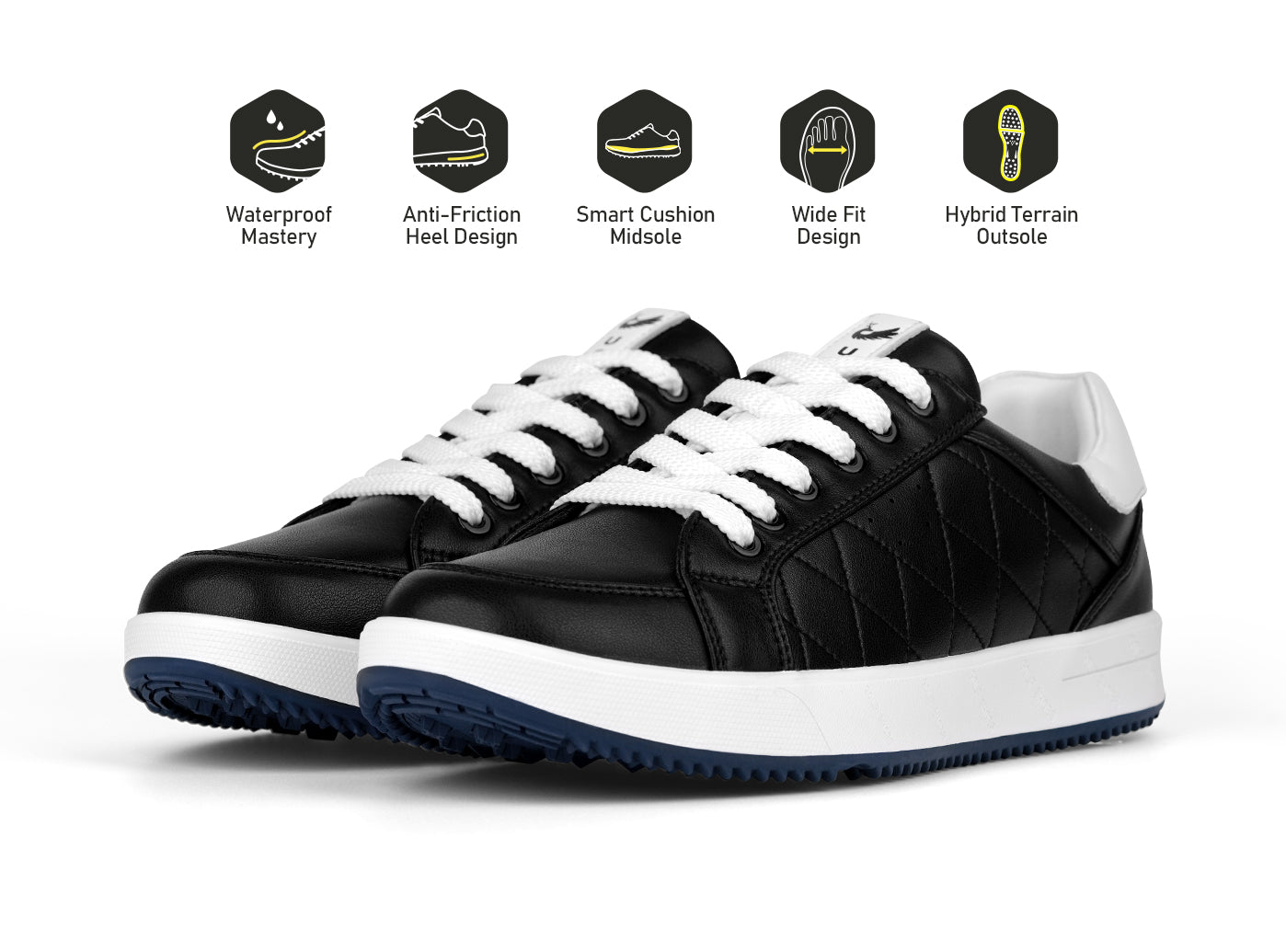 Goating Player G2 Men's Professional Leather Golf Shoes / Black