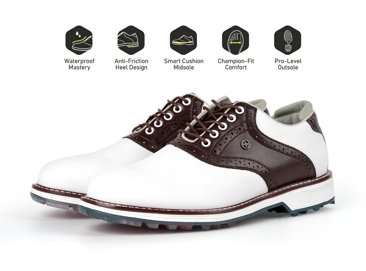 Goating Player G3 Men's Professional Spikeless Golf Shoes / Brown