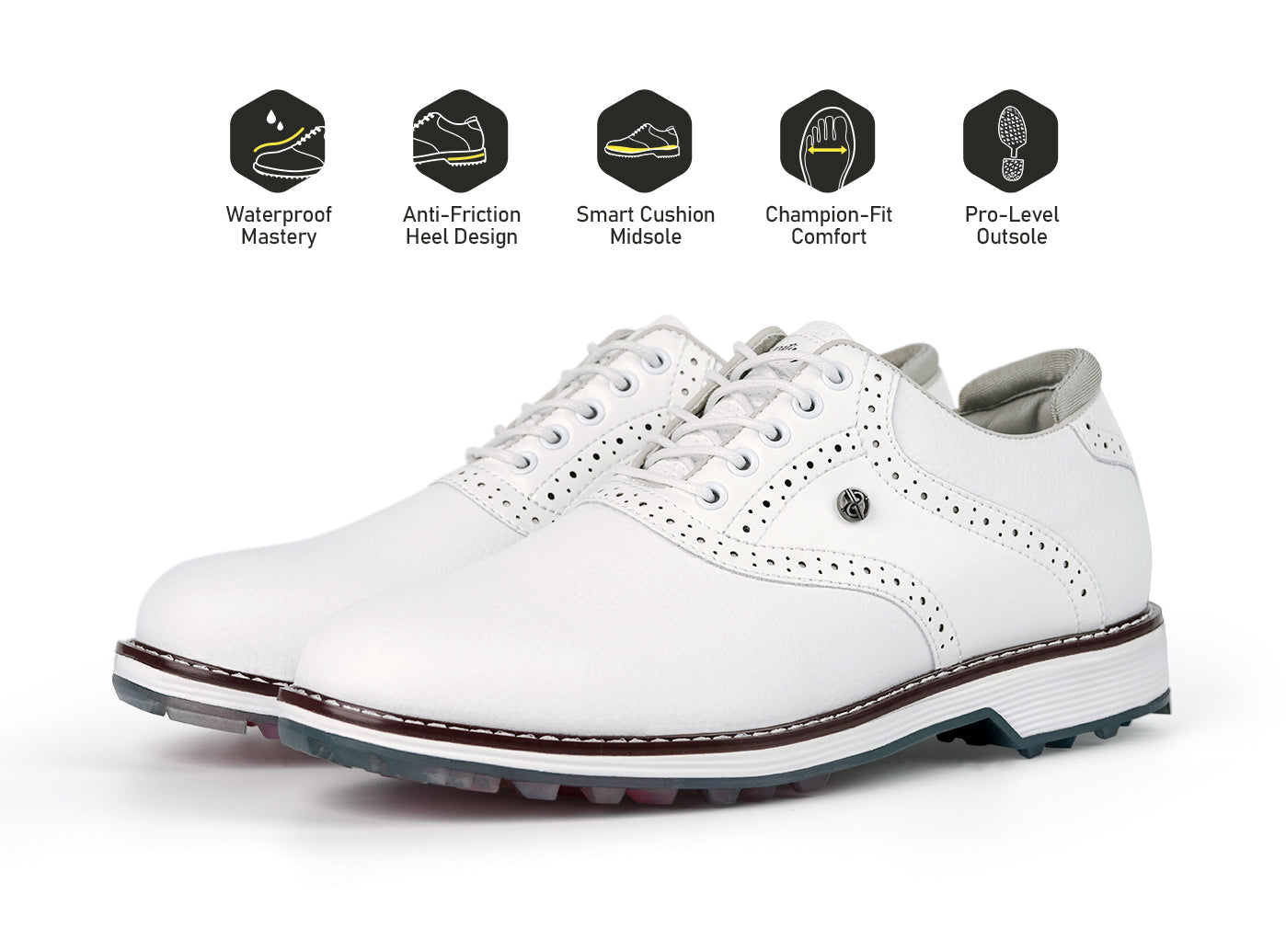 Goating Player G3 Men's Professional Spikeless Golf Shoes / White