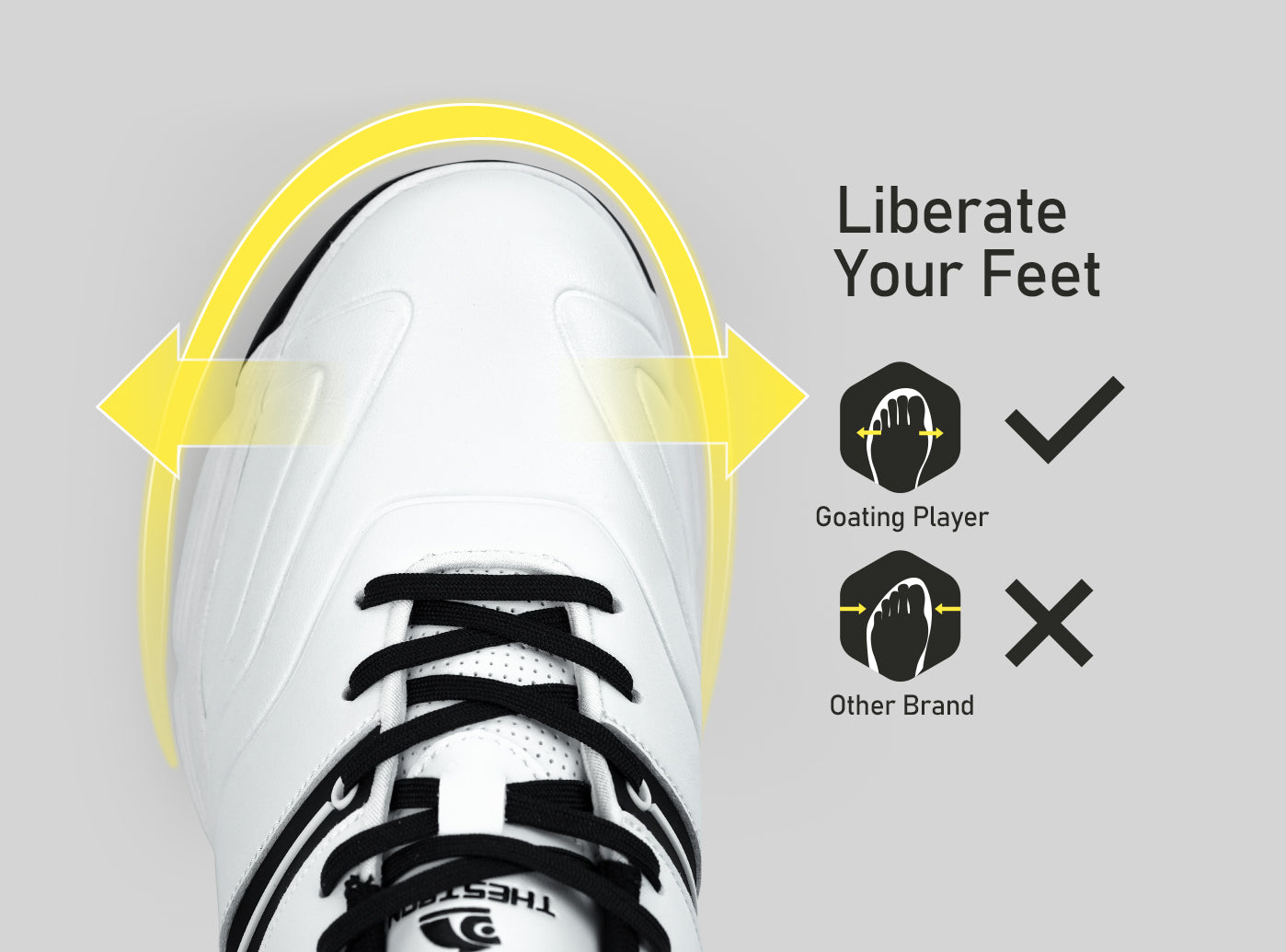 Goating Player G517 Men's Professional Spikes Golf Shoes / White