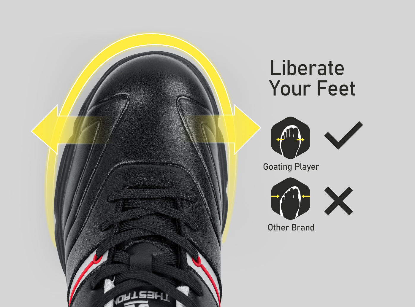 Goating Player G517 Men's Professional Spikes Golf Shoes / Black