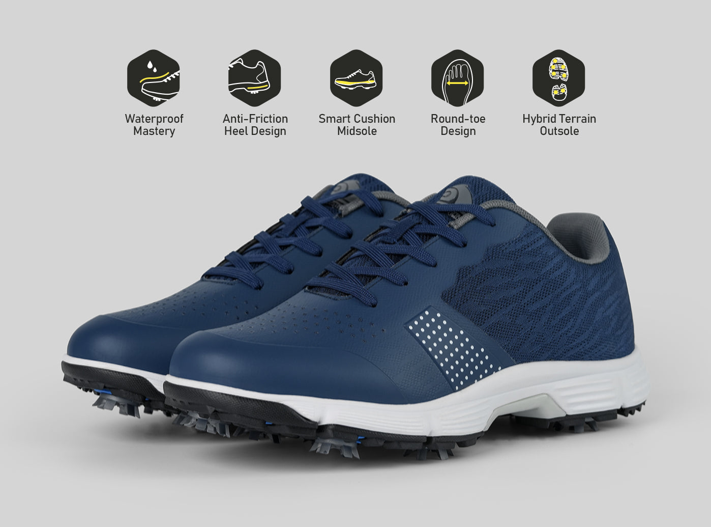 Goating Player G615 Men's Professional Spikes Golf Shoes / Blue