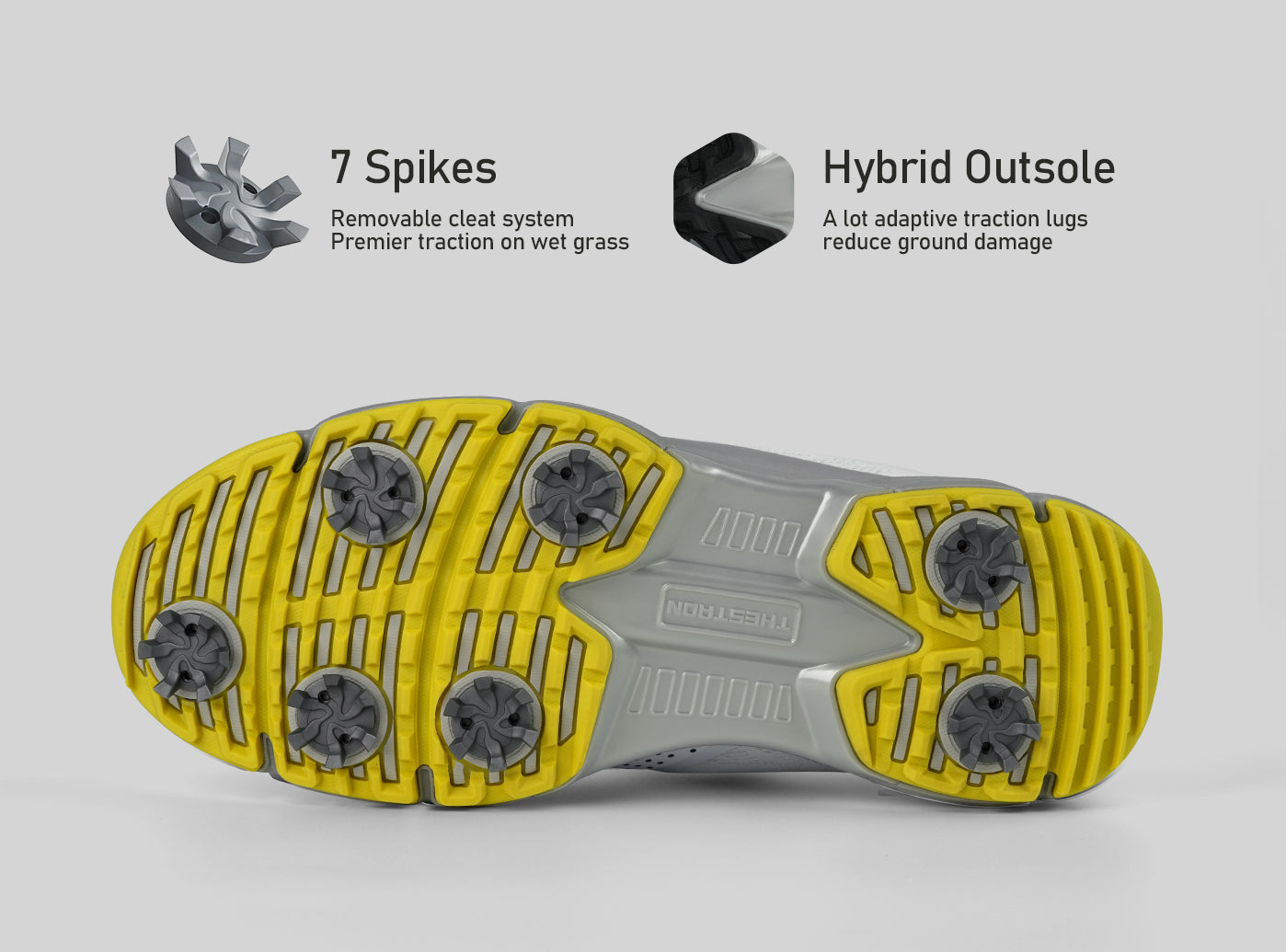 Goating Player G615 Men's Professional Spikes Golf Shoes / White