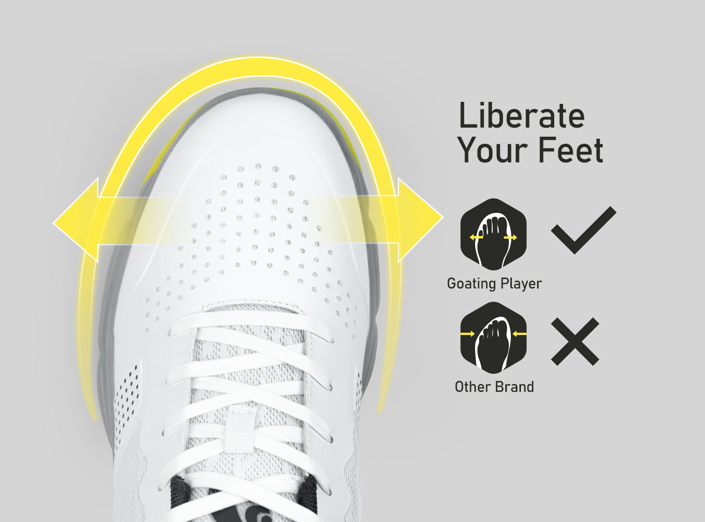 Goating Player G615 Men's Professional Spikes Golf Shoes / White