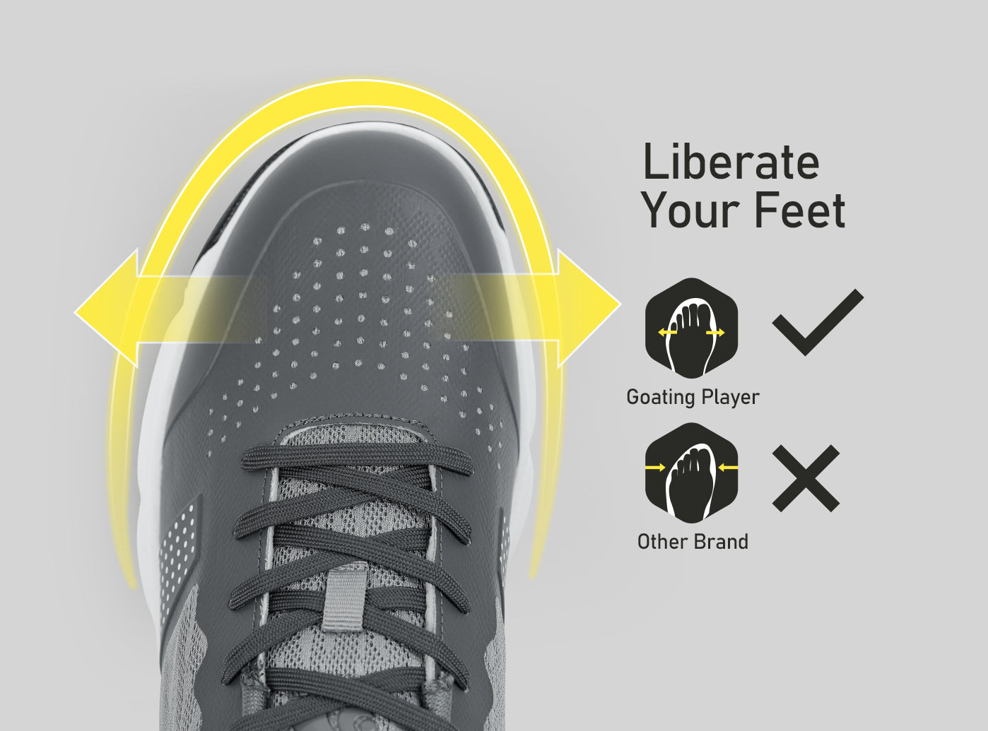 Goating Player G615 Men's Professional Spikes Golf Shoes / Dark Grey