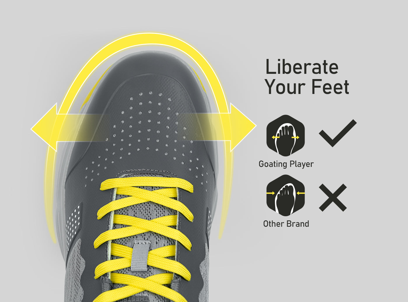 Goating Player G615 Men's Professional Spikes Golf Shoes / Grey