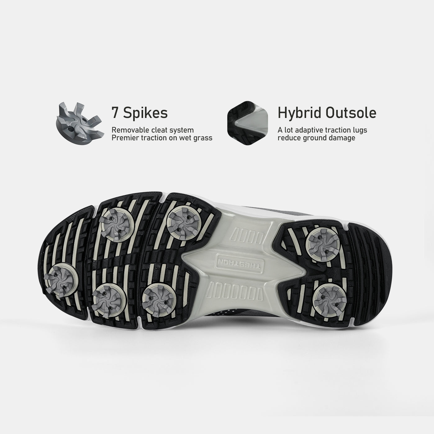 G615 Men's Professional Spikes Golf Shoes / Dark Grey
