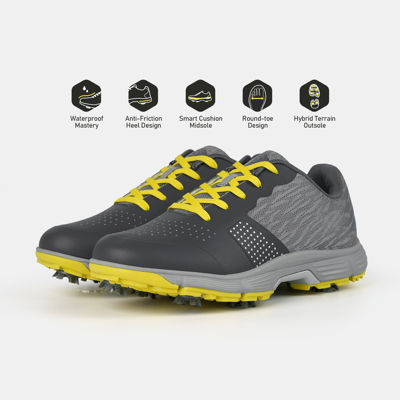 G615 Men's Professional Spikes Golf Shoes / Grey