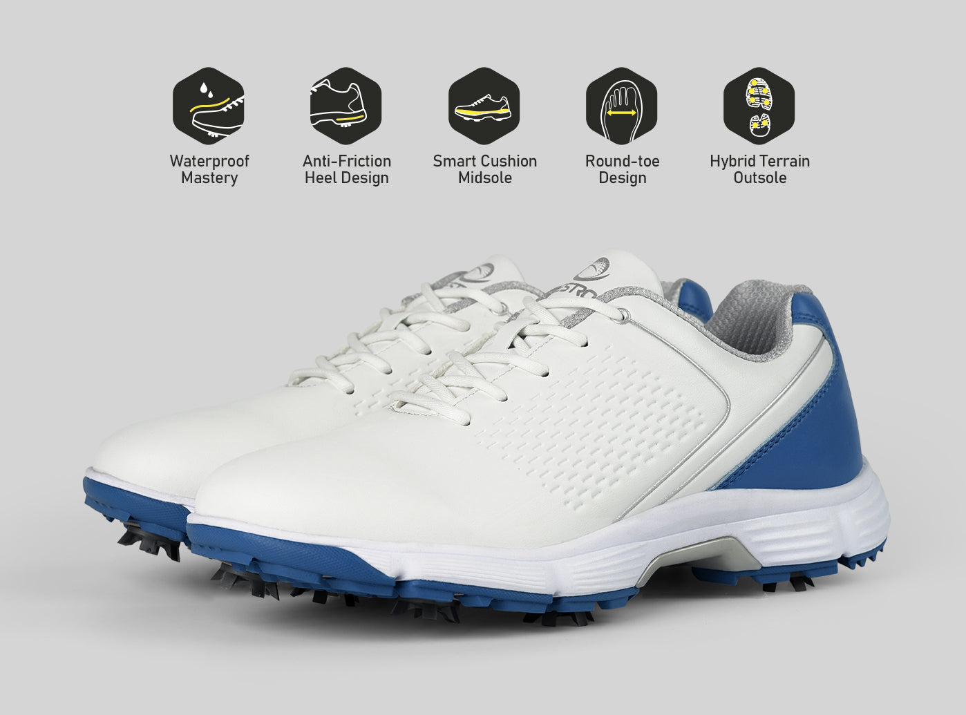 Goating Player G617 Men's Professional Spikes Golf Shoes / Blue