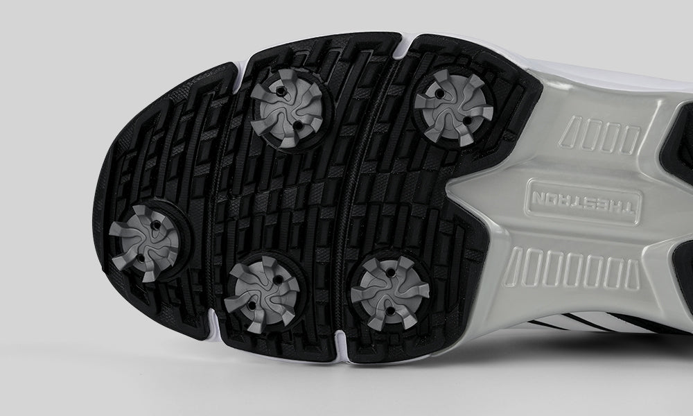 Goating Player G617 Men's Professional Spikes Golf Shoes / White-Black