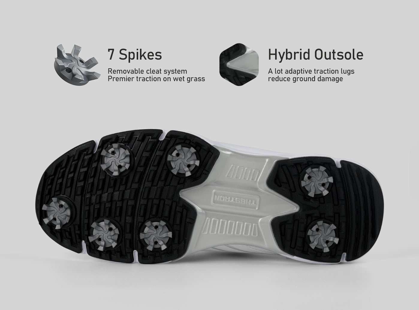 Goating Player G617 Men's Professional Spikes Golf Shoes / White