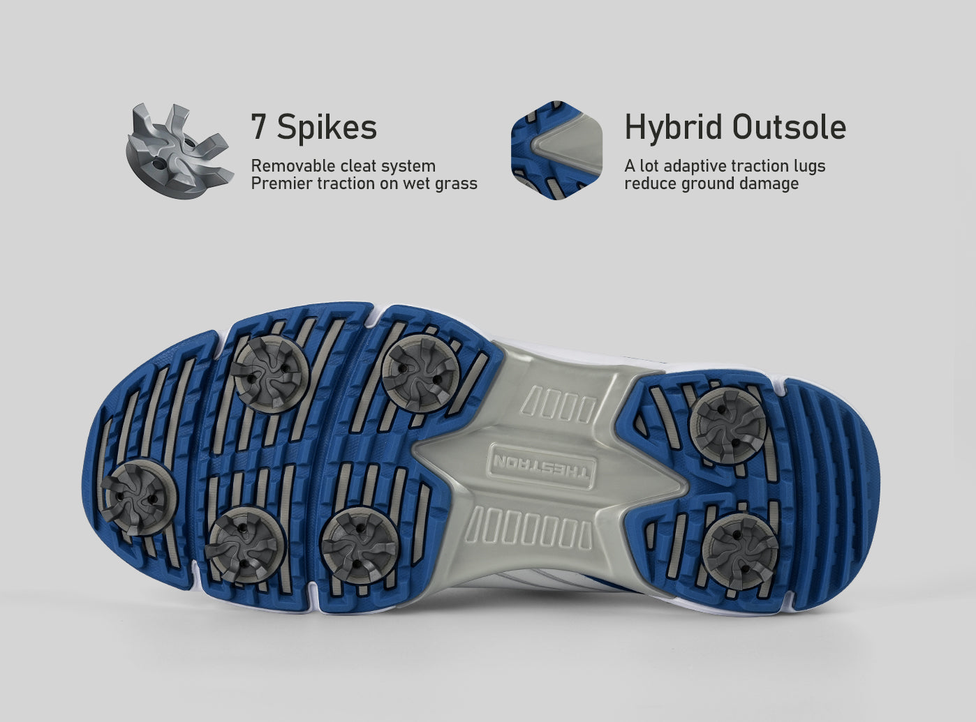 Goating Player G617 Men's Professional Spikes Golf Shoes / Blue