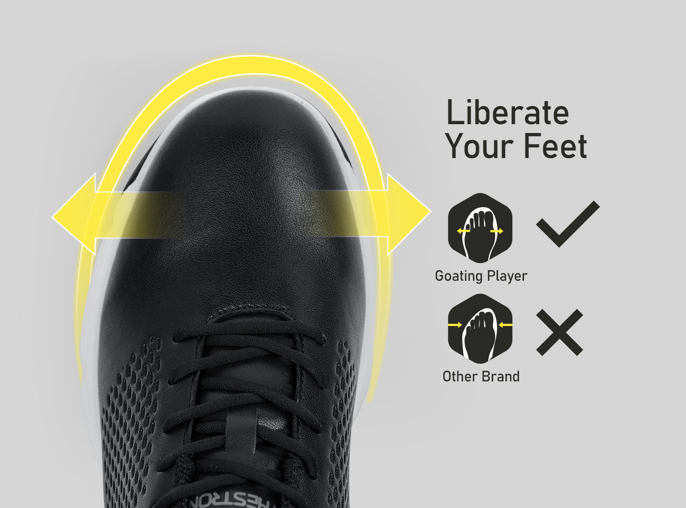 Goating Player G617 Men's Professional Spikes Golf Shoes / Black