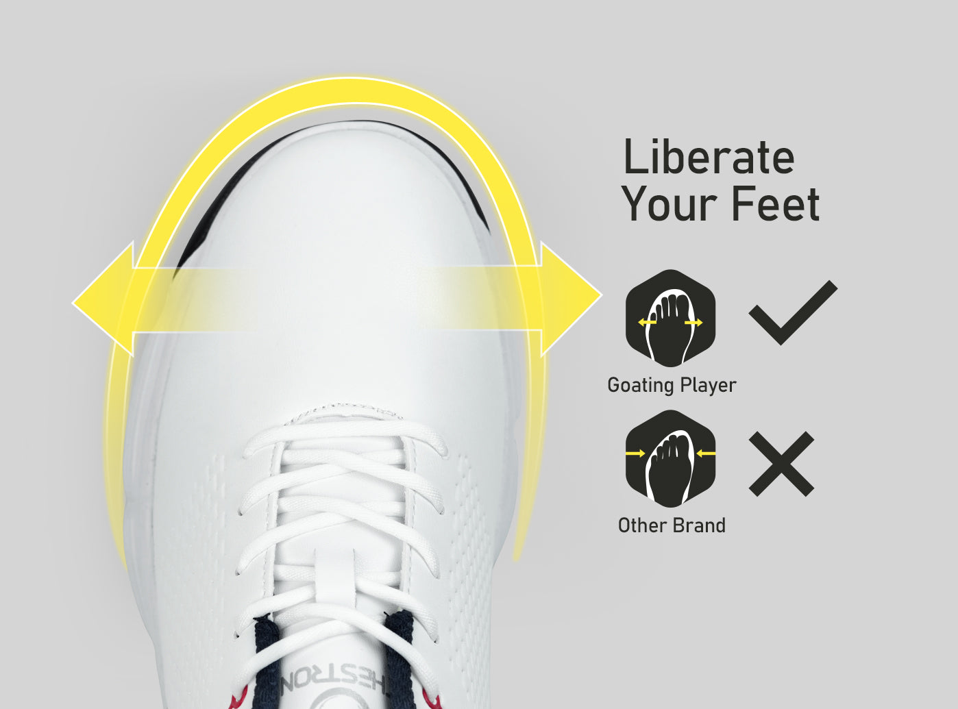 Goating Player G617 Men's Professional Spikes Golf Shoes / White-Blue