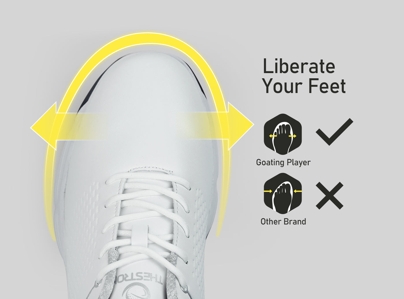 Goating Player G617 Men's Professional Spikes Golf Shoes / White