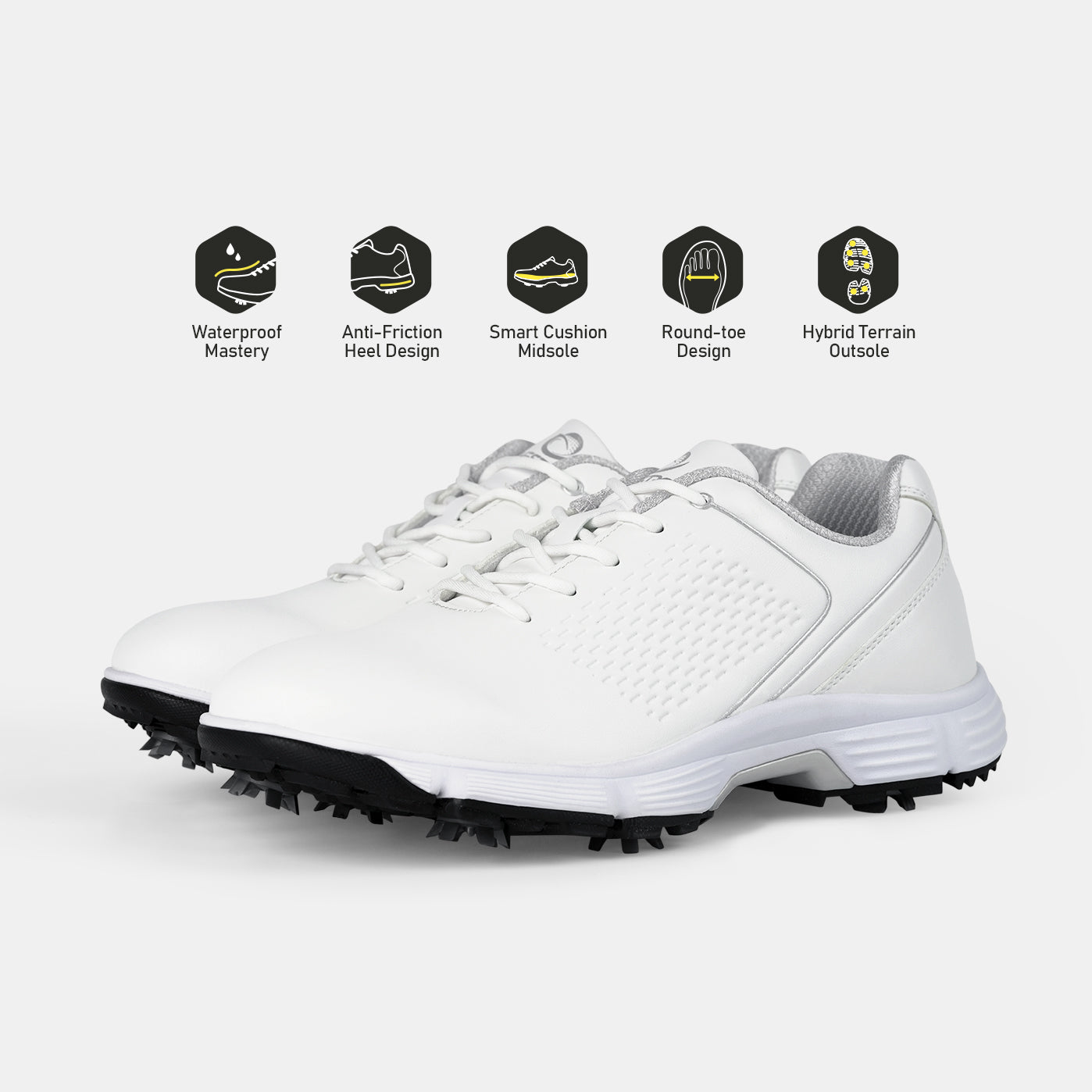 G617 Men's Professional Spikes Golf Shoes / White