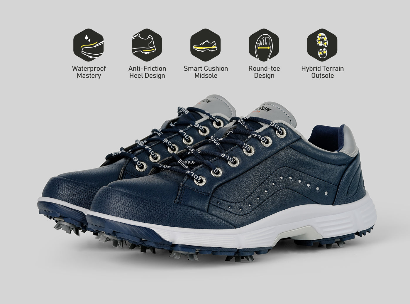 Goating Player G716 Men's Professional Spikes Golf Shoes / Blue