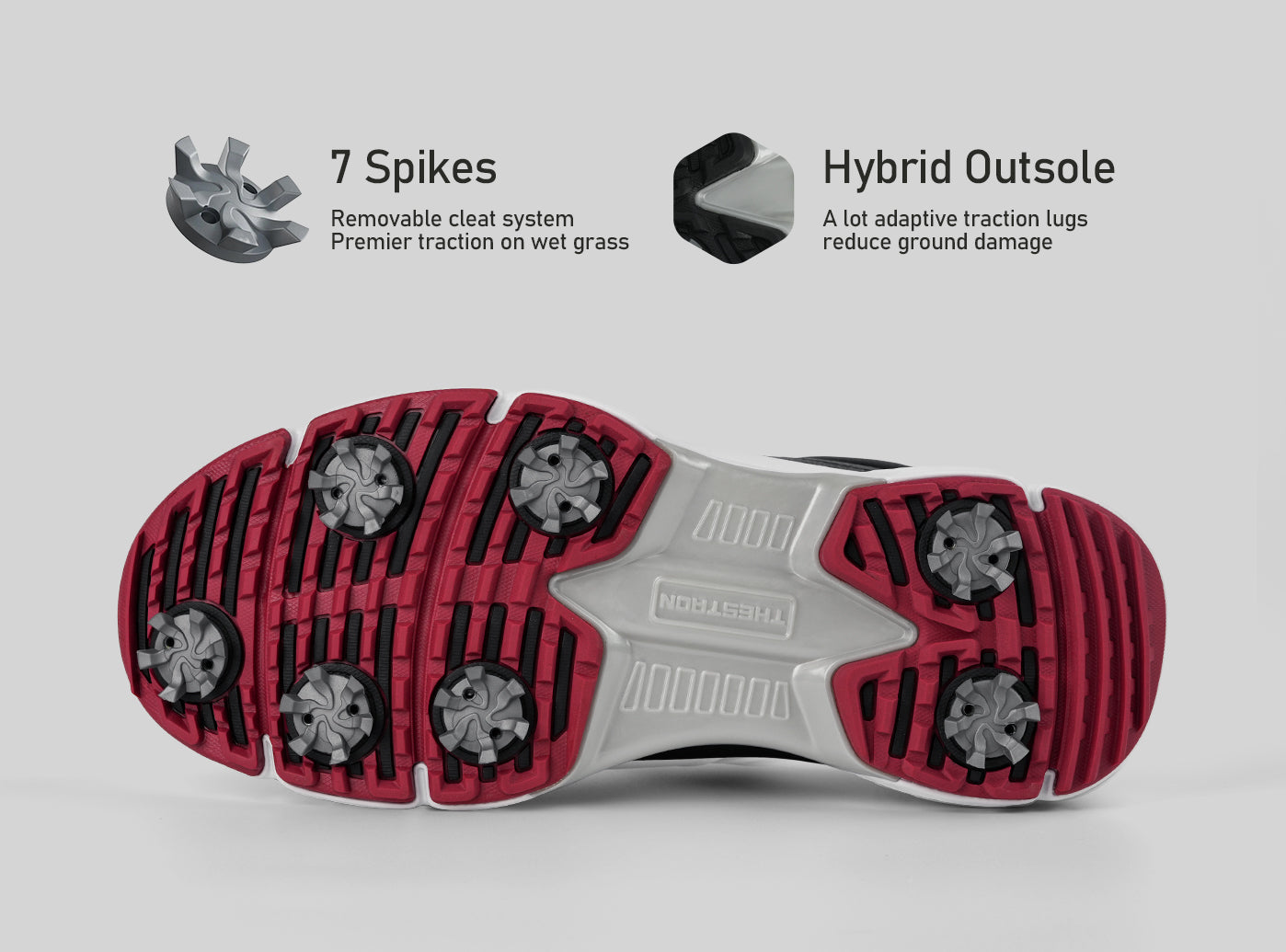 Goating Player G716 Men's Professional Spikes Golf Shoes / Black