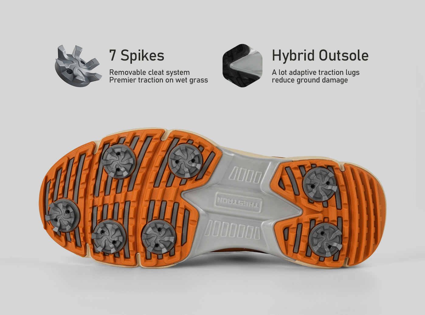 Goating Player G716 Men's Professional Spikes Golf Shoes / Brown