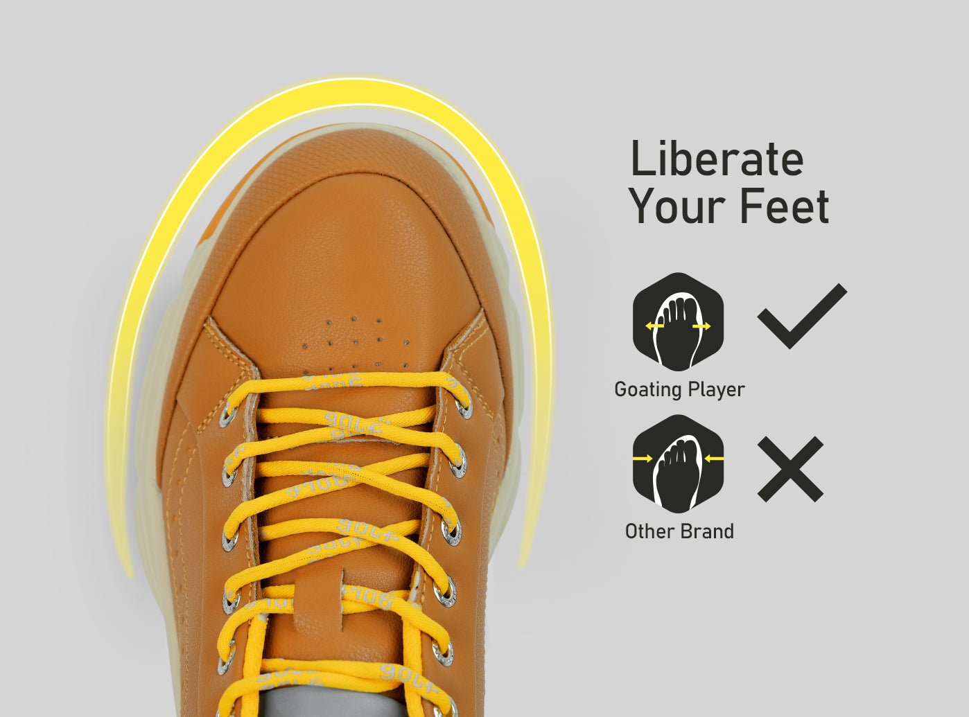 Goating Player G716 Men's Professional Spikes Golf Shoes / Brown