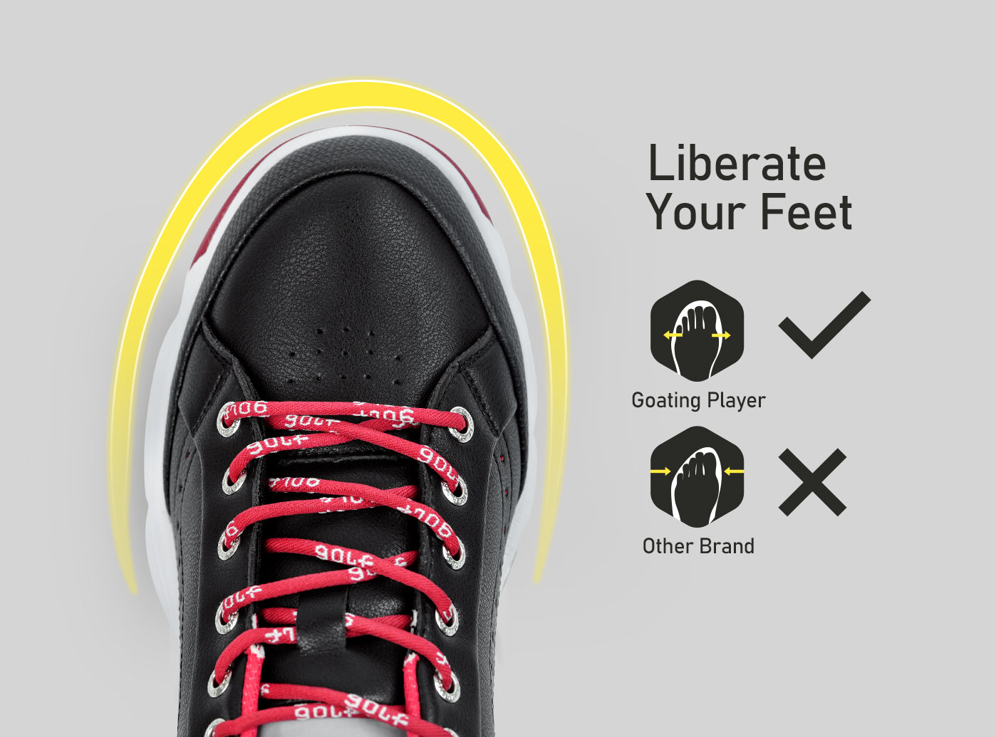 Goating Player G716 Men's Professional Spikes Golf Shoes / Black