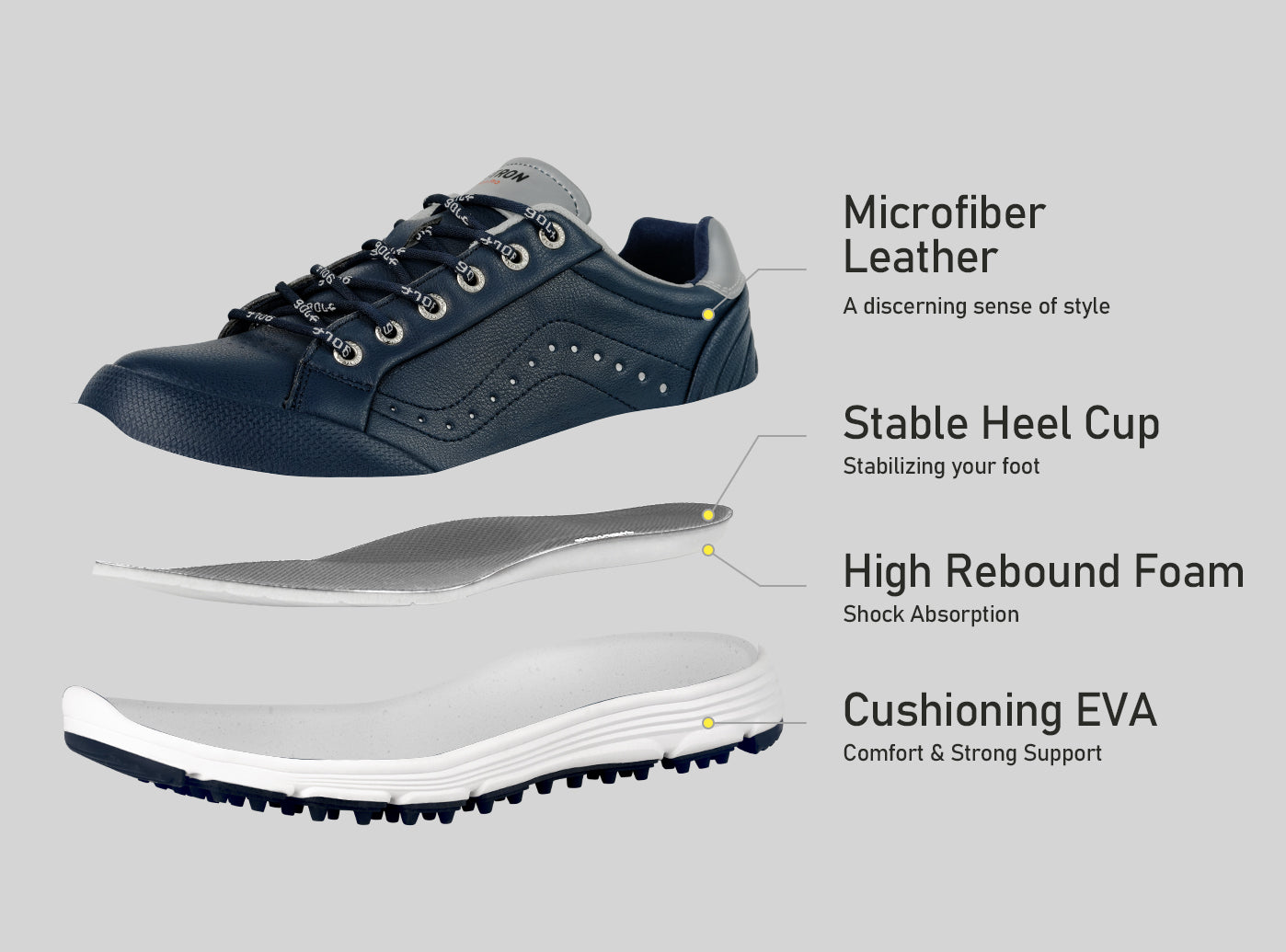 Goating Player G718 Men's Breathable Spikeless Golf Shoes / Blue