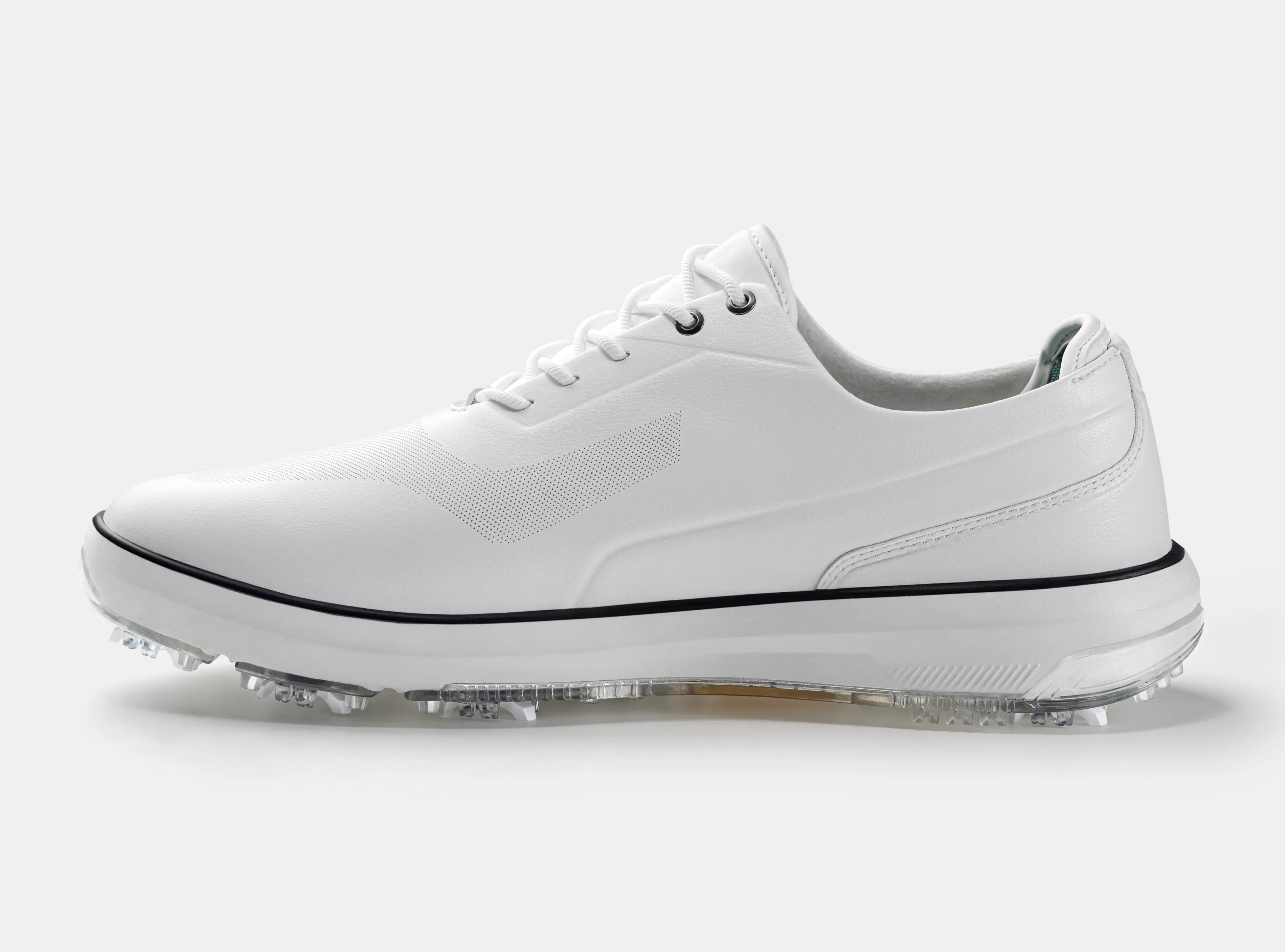 Aceways Magic Men's Wide-Fit Waterproof Spiked Golf Shoes – Ivory White | Tour-Proven Grip