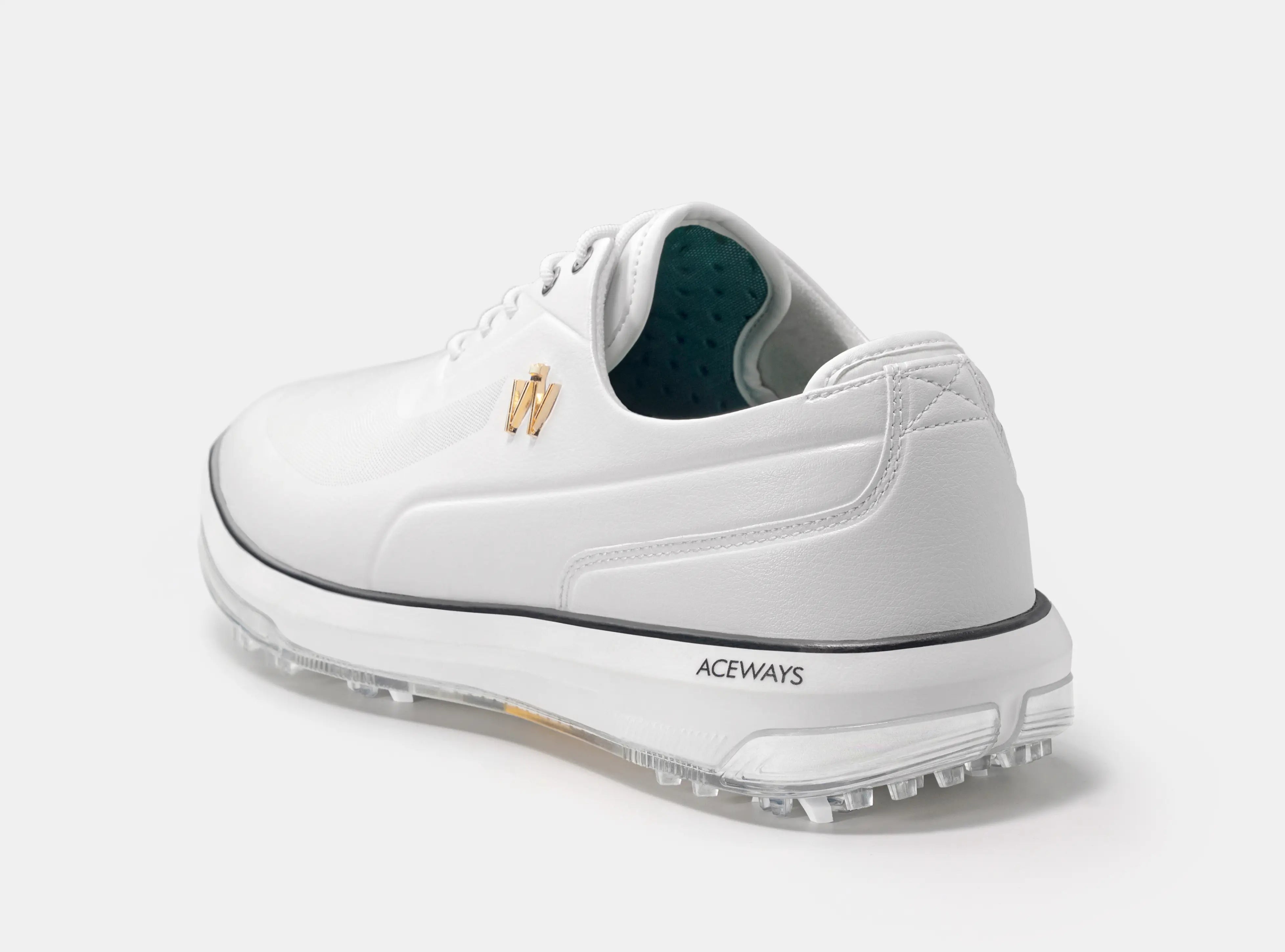 Aceways Magic Men's Wide-Fit Waterproof Spiked Golf Shoes – Ivory White | Tour-Proven Grip