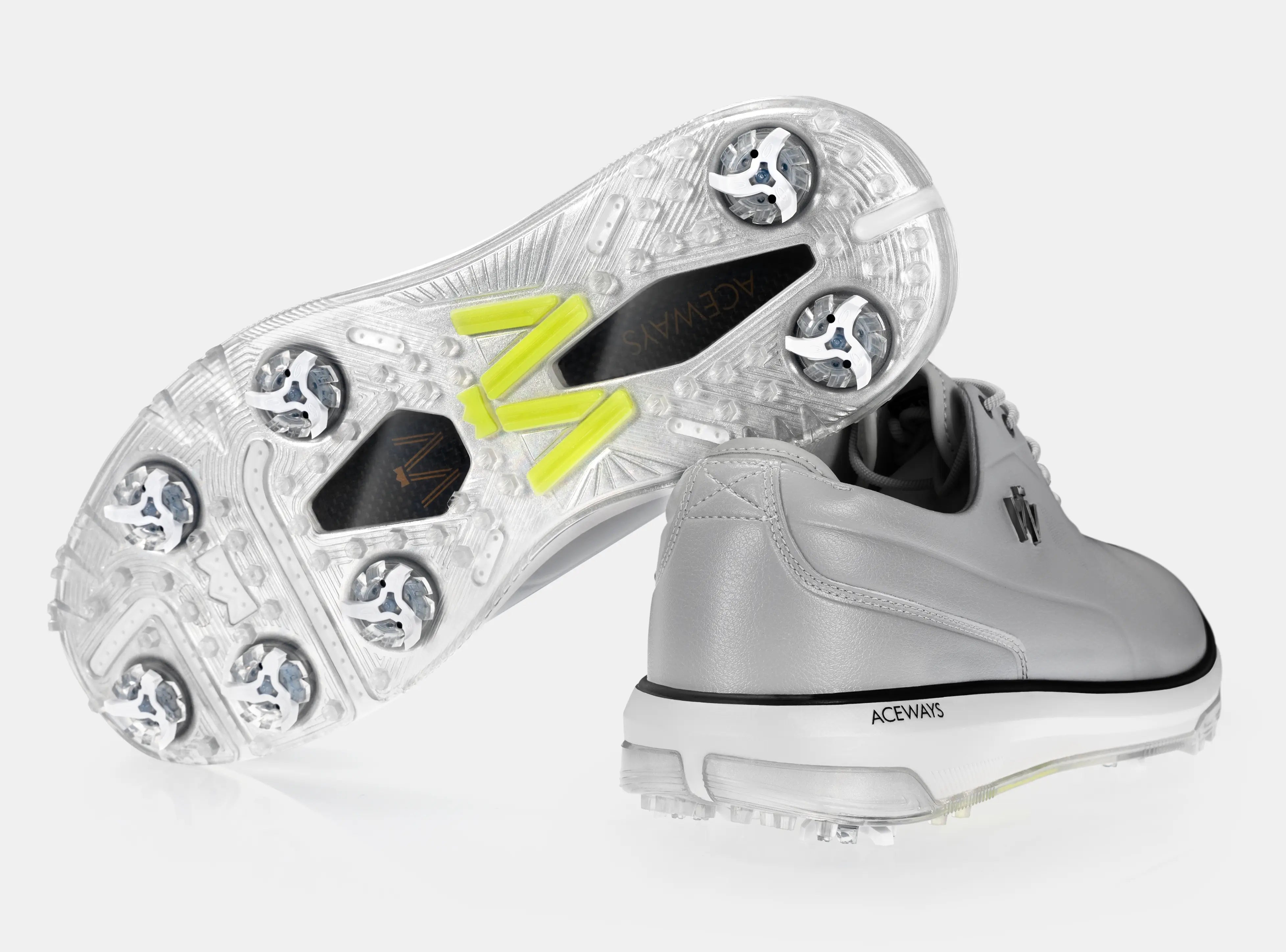 Aceways Magic Men's Wide-Fit Waterproof Spiked Golf Shoes – Misty Gray | Tour-Proven Grip