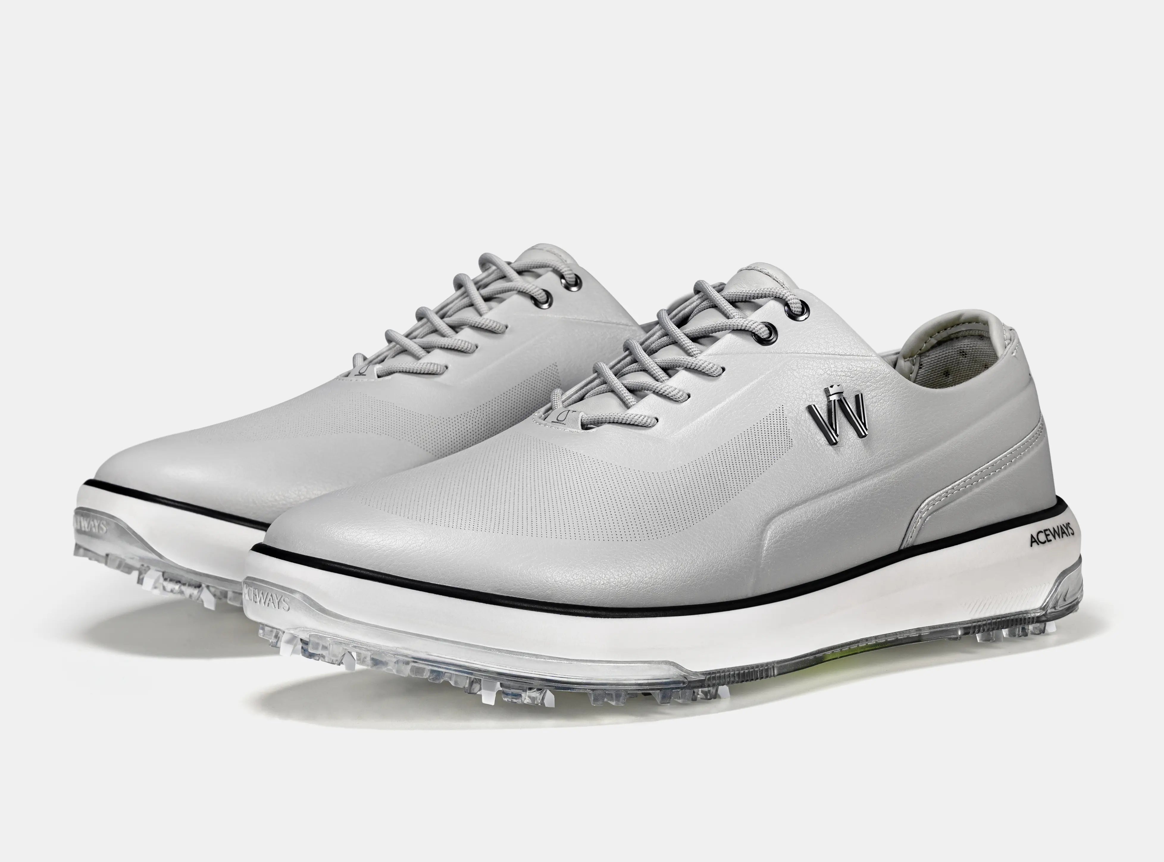 Aceways Magic Men's Wide-Fit Waterproof Spiked Golf Shoes – Misty Gray | Tour-Proven Grip