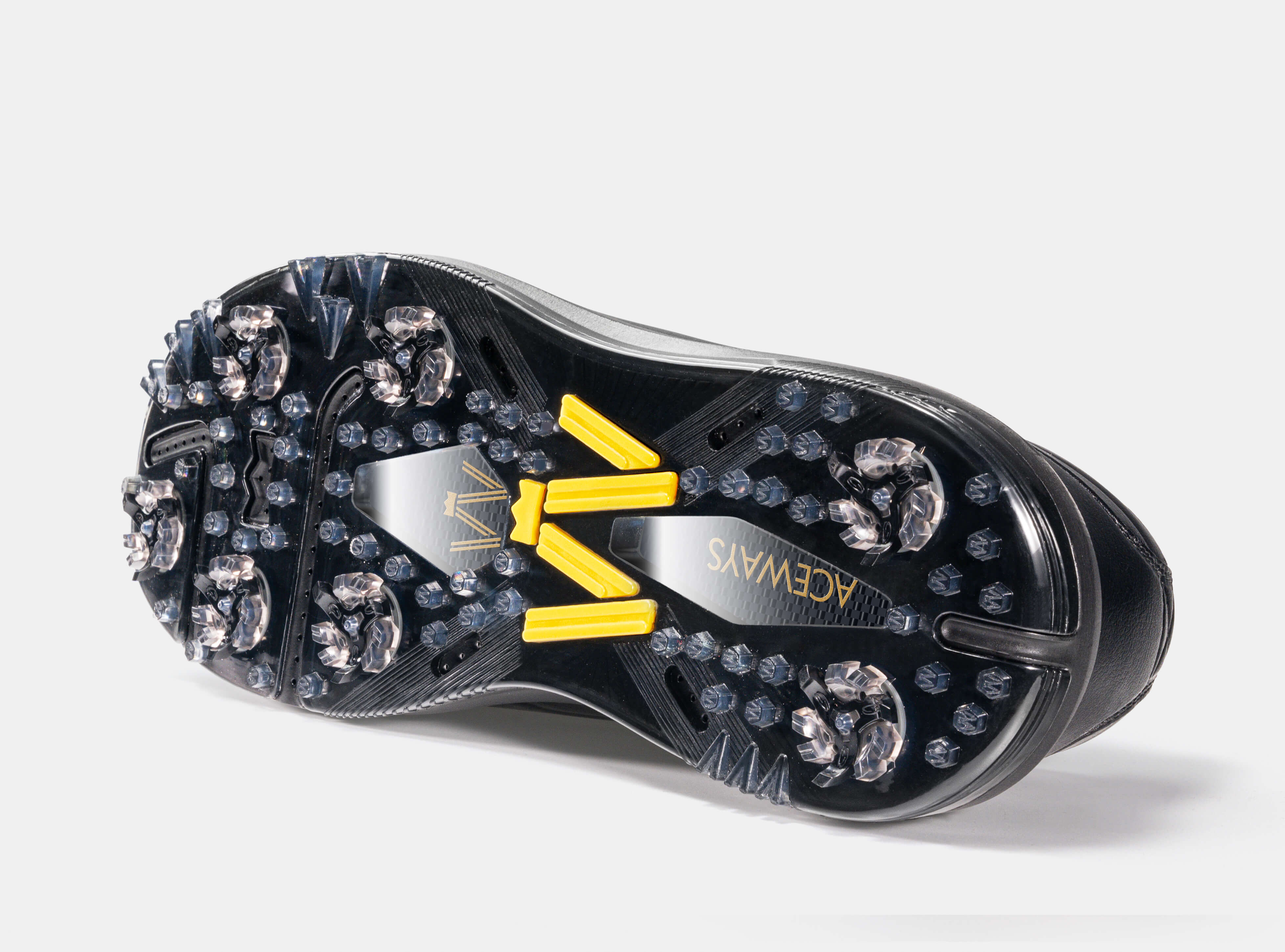 Aceways Magic Men's Wide-Fit Waterproof Spiked Golf Shoes – Onyx Black | Tour-Proven Grip