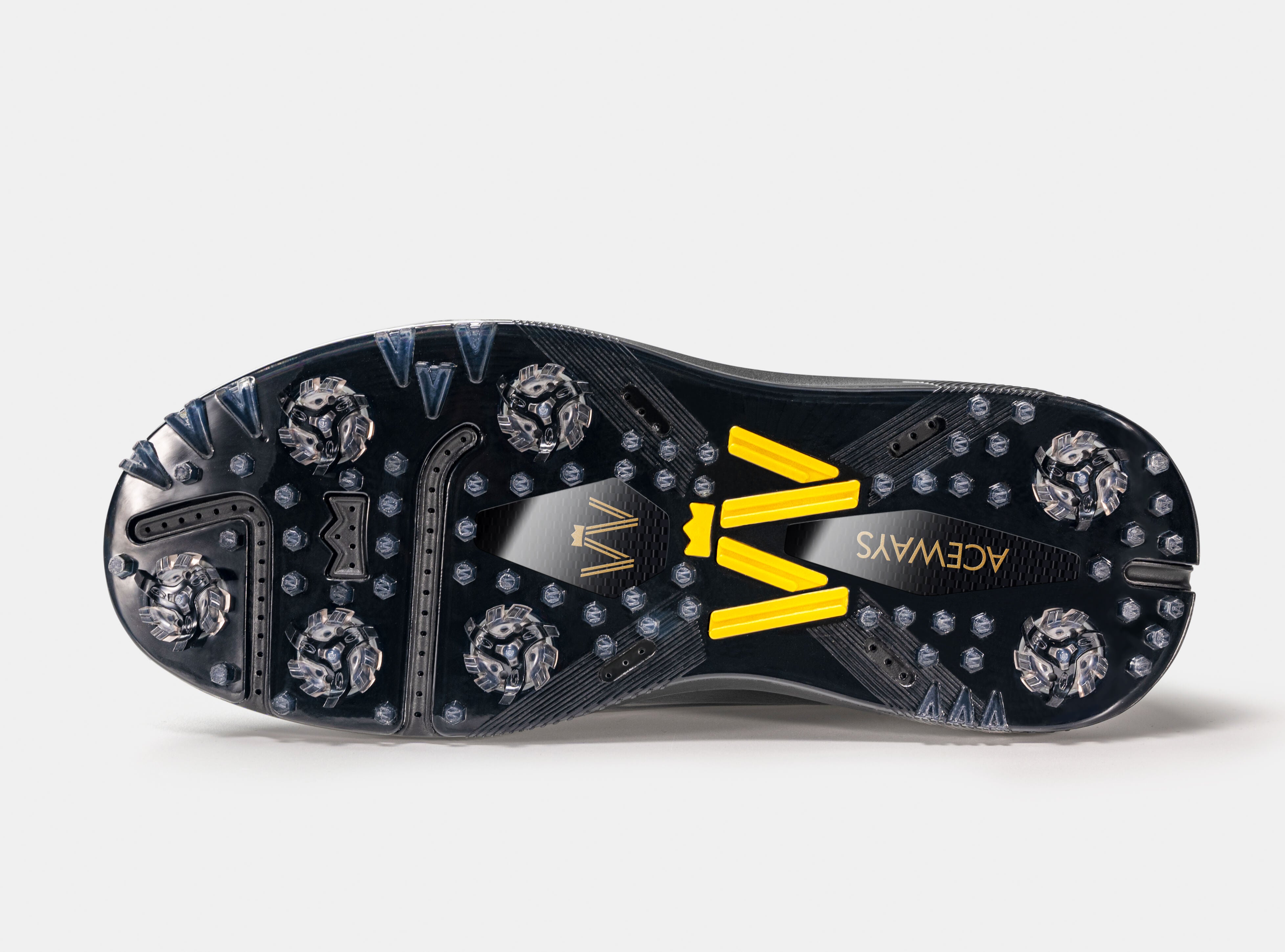 Aceways Magic Men's Wide-Fit Waterproof Spiked Golf Shoes – Onyx Black | Tour-Proven Grip