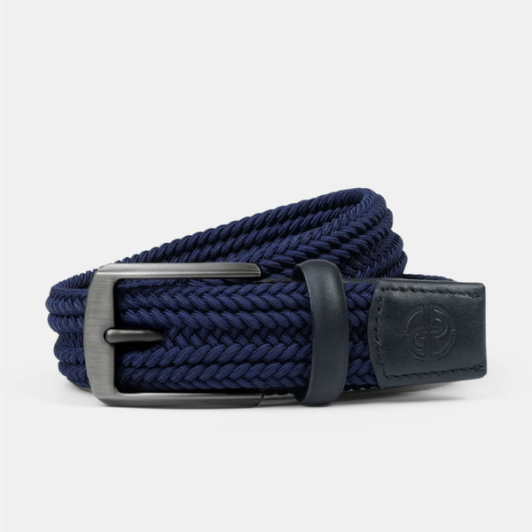 Tour Woven Belt:10K Swing-Proof, No Holes Needed  / Navy