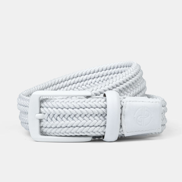 Tour Woven Belt:10K Swing-Proof, No Holes Needed / White
