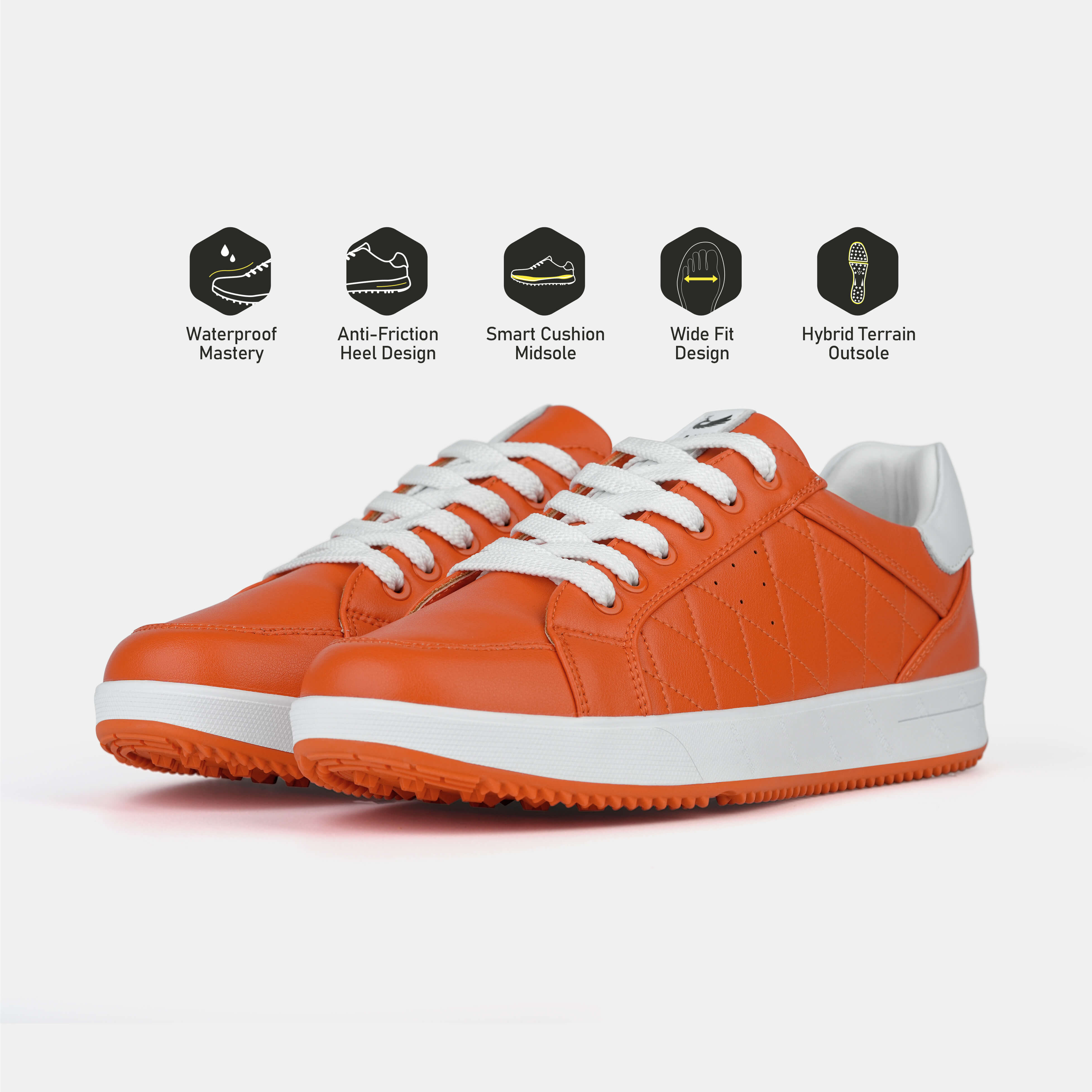 G2 Men's Professional Leather Golf Shoes  / Orange