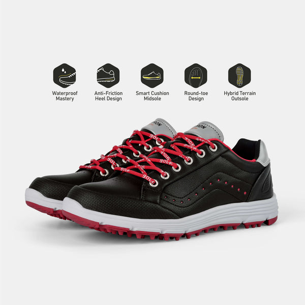 G718 Men's Breathable Spikeless Golf Shoes / Black