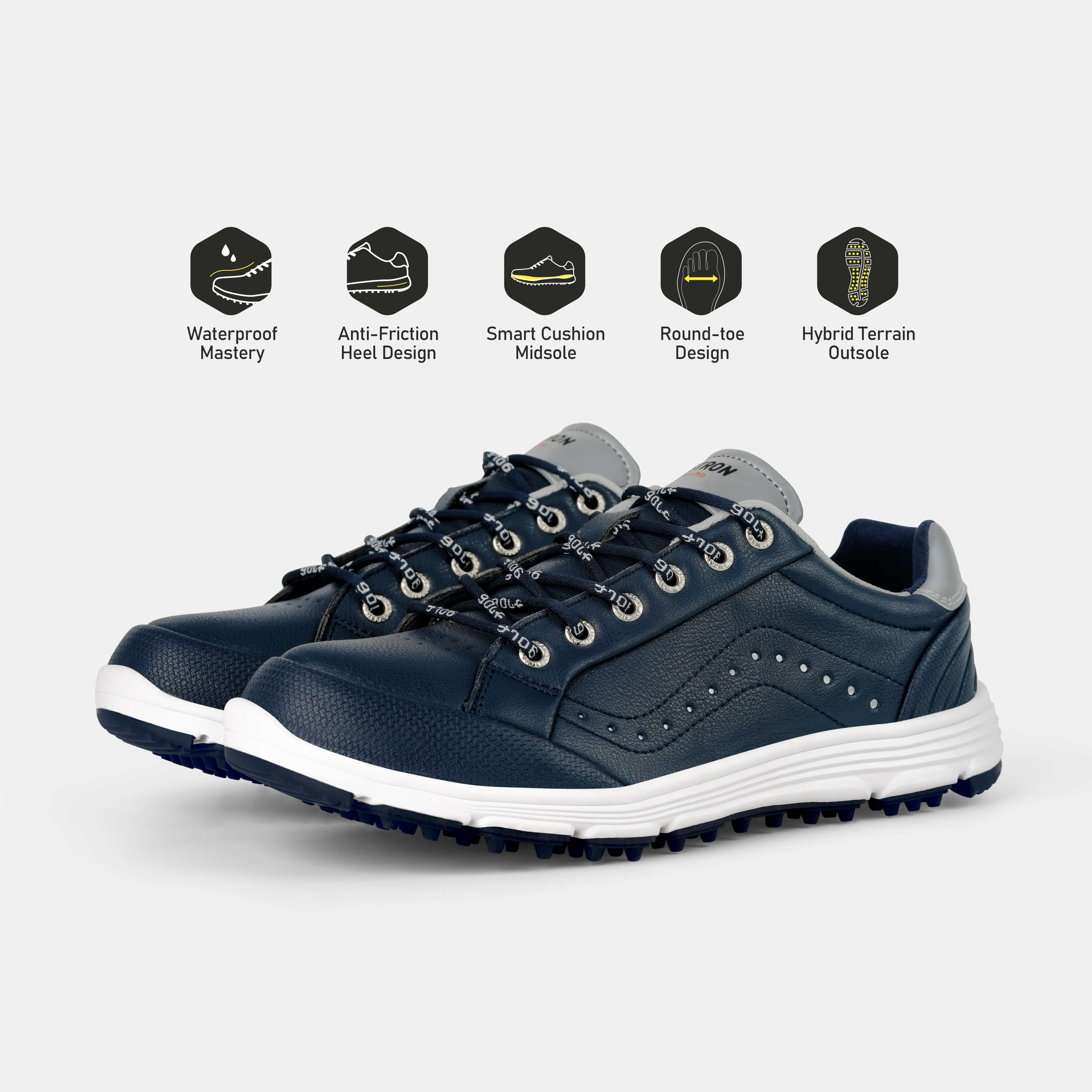 G718 Men's Breathable Spikeless Golf Shoes / Blue